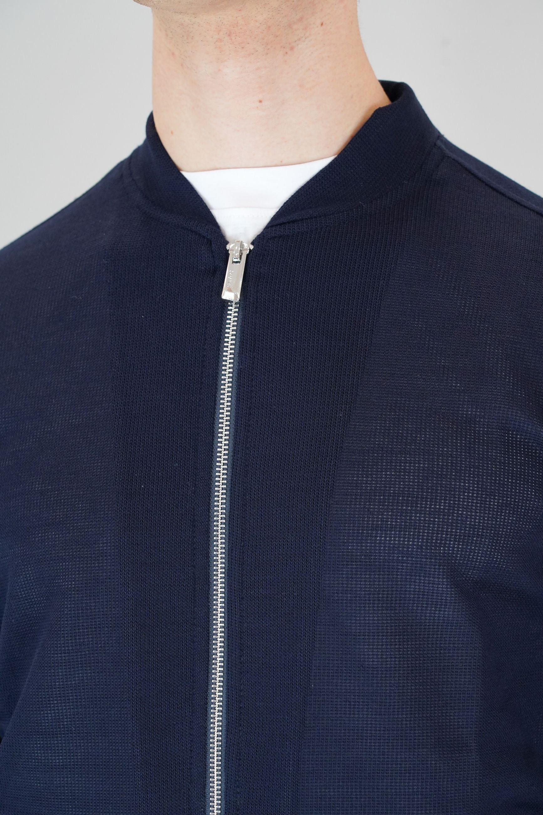 Cardigan con Chiusura a Cerniera, Tasche America e Dettagli Elasticizzati