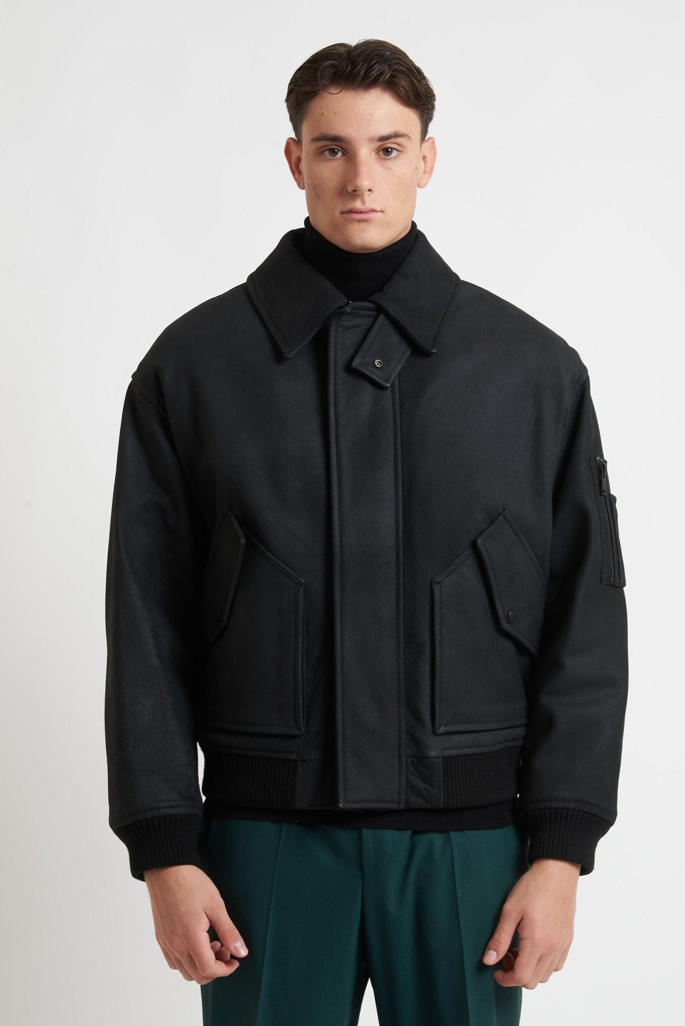 HUGO Bomber in Vera Pelle di Bufalo con Fintone Ricoperto MODELLO 9659 - De Matteo Uomo