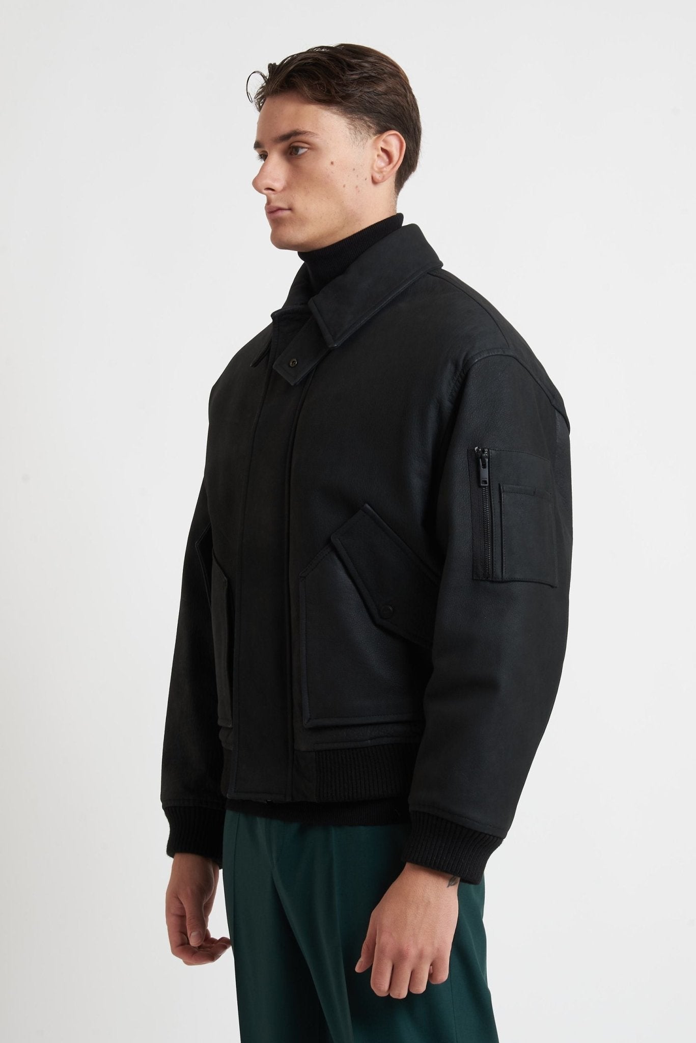 HUGO Bomber in Vera Pelle di Bufalo con Fintone Ricoperto MODELLO 9659 - De Matteo Uomo