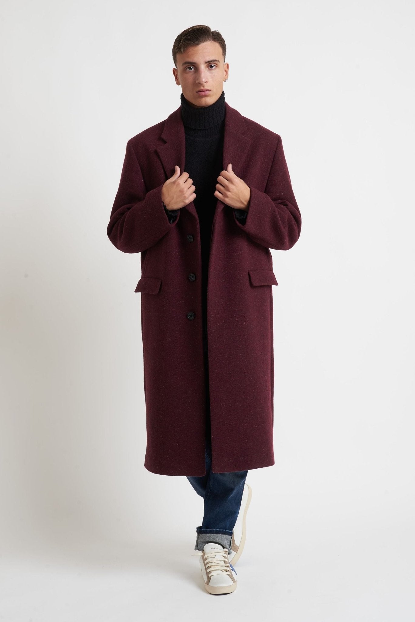 HUGO Uomo Cappotto Regular Fit in Tweed di Lana e Seta MODELLO 9279 - De Matteo Uomo