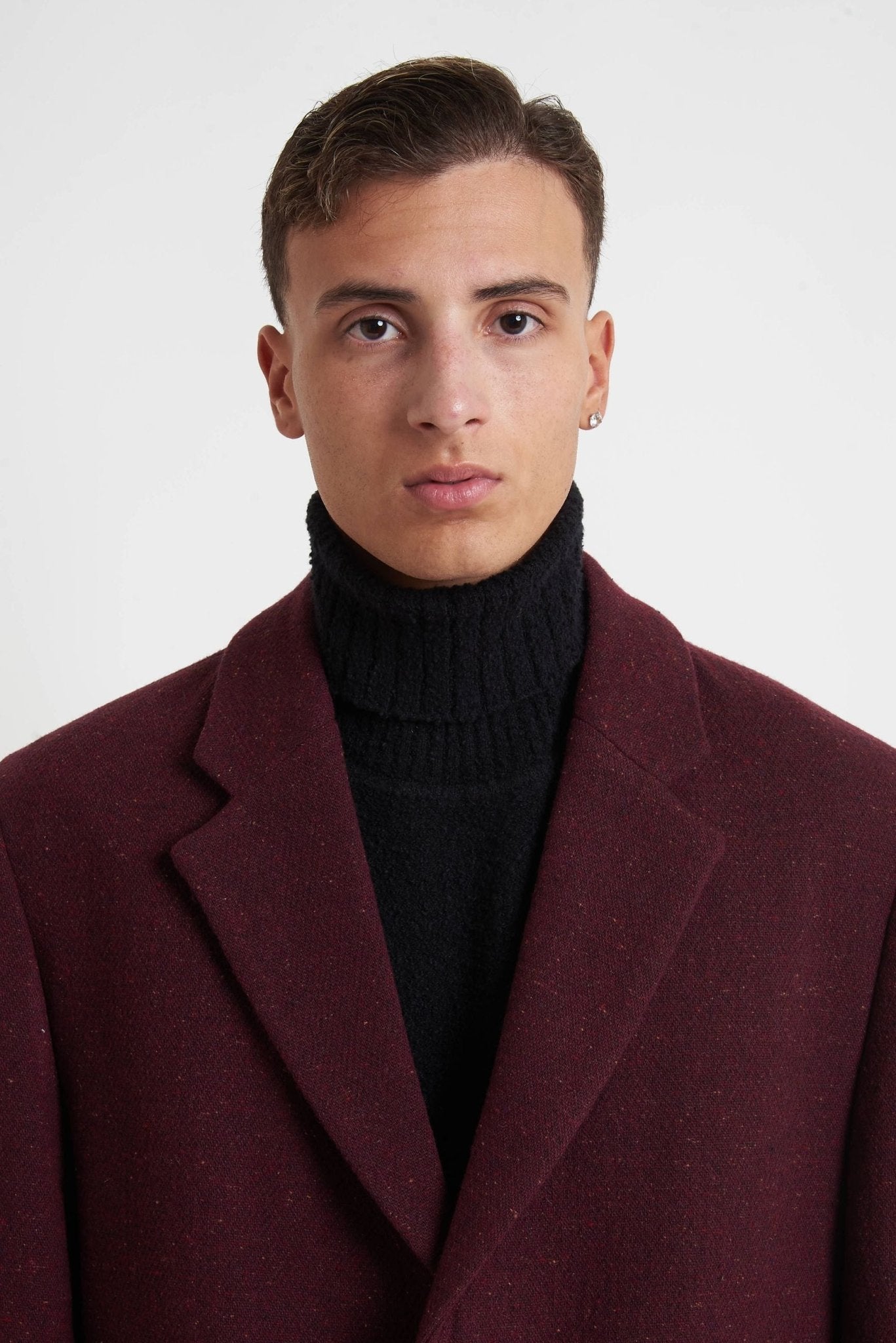 HUGO Uomo Cappotto Regular Fit in Tweed di Lana e Seta MODELLO 9279 - De Matteo Uomo