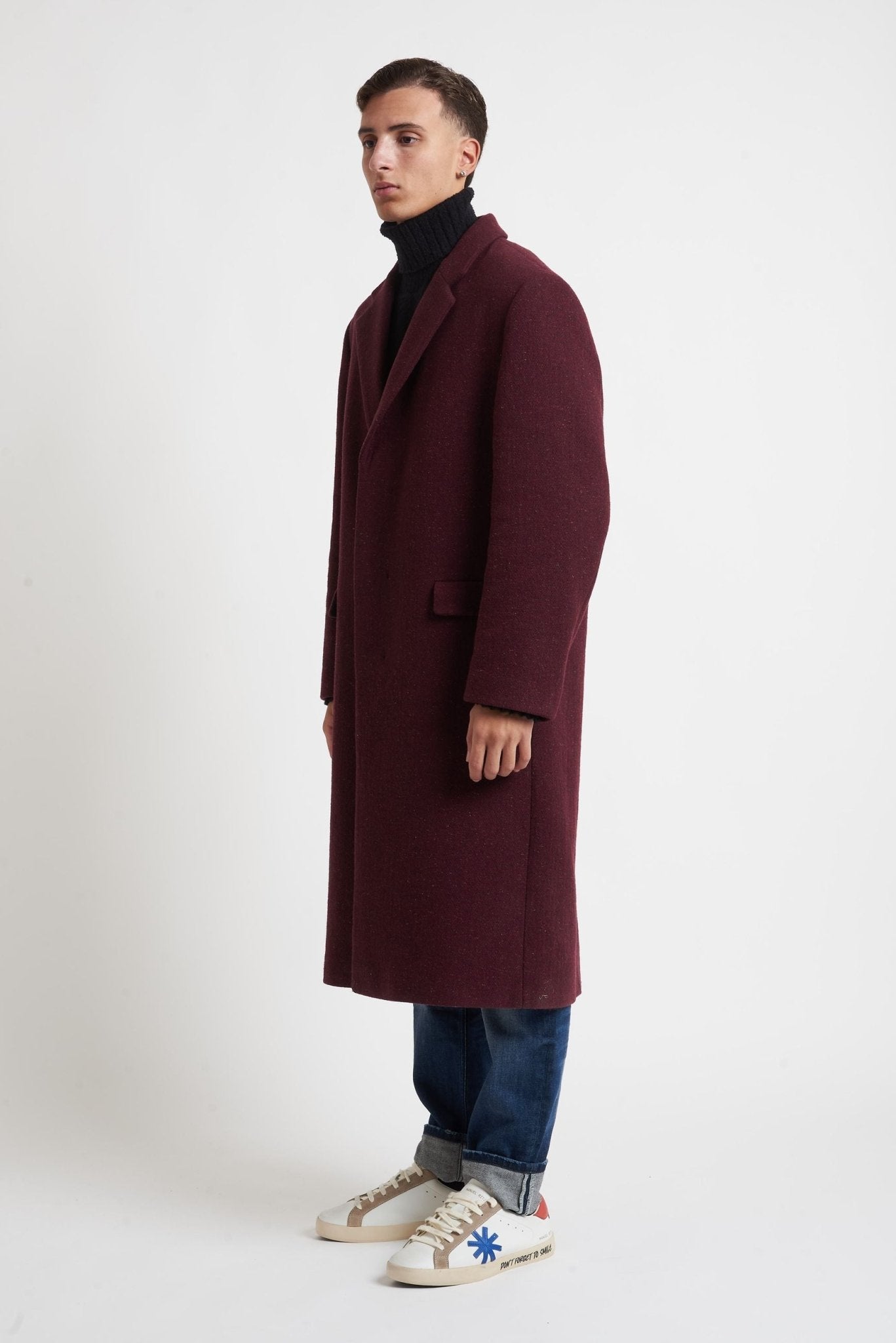 HUGO Uomo Cappotto Regular Fit in Tweed di Lana e Seta MODELLO 9279 - De Matteo Uomo