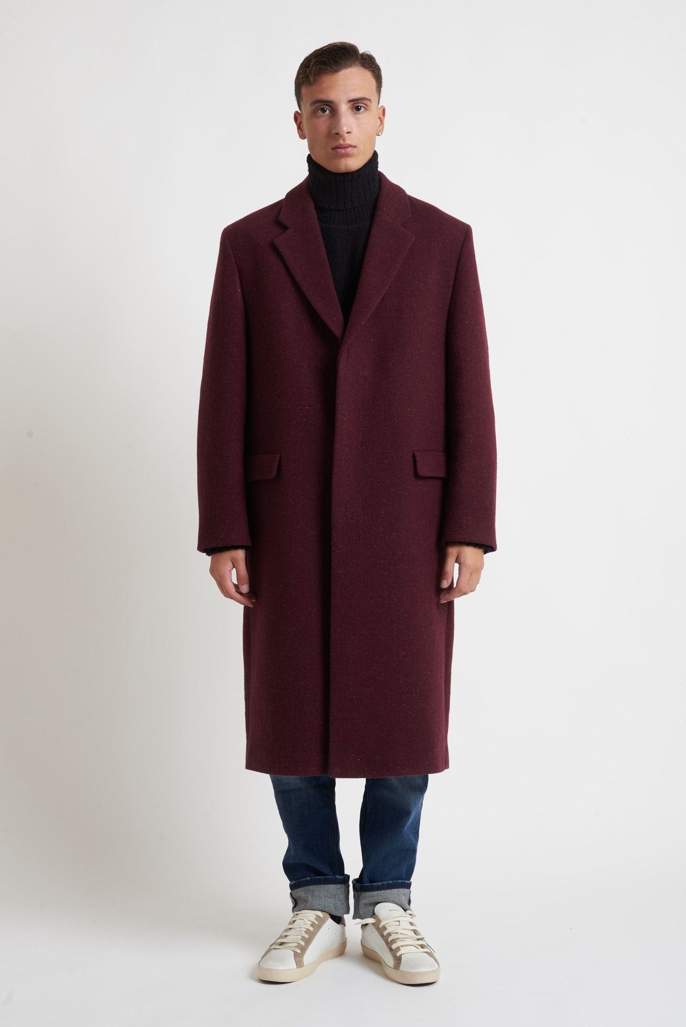 HUGO Uomo Cappotto Regular Fit in Tweed di Lana e Seta MODELLO 9279 - De Matteo Uomo