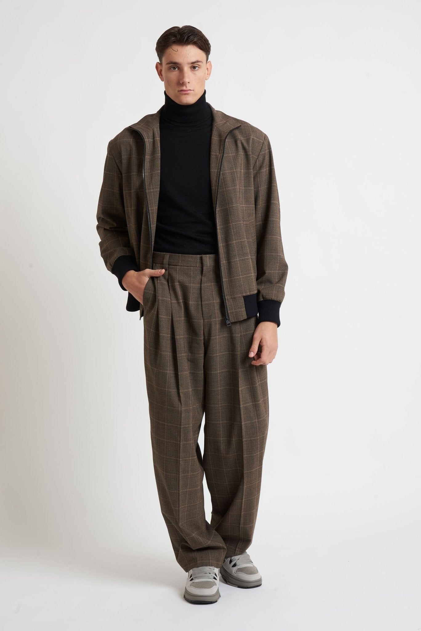 HUGO Uomo Pantaloni Principe di Galles Fondo Largo modello 9781 - De Matteo Uomo