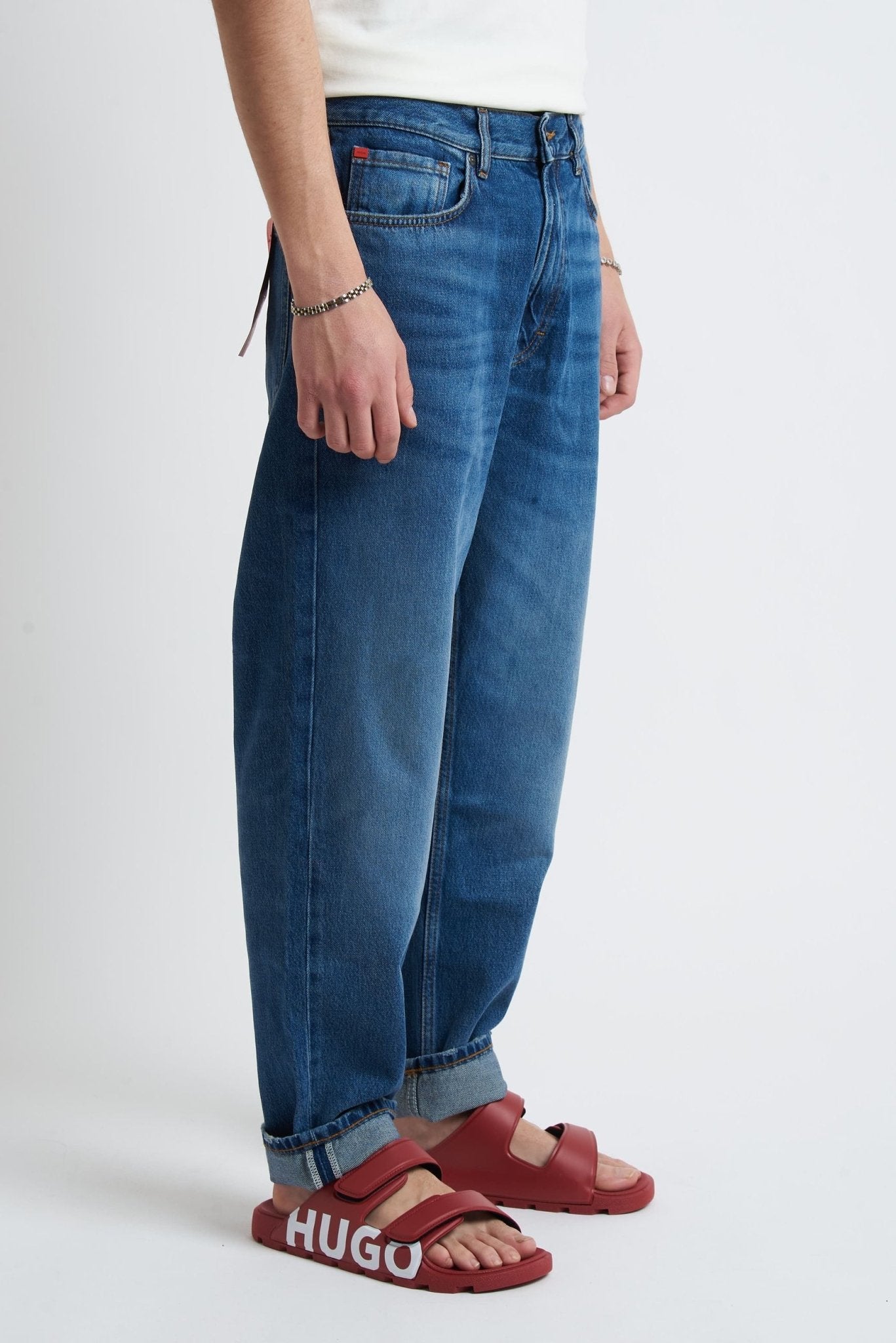 Jeans 5 Tasche in Cotone Lavaggio Basic - De Matteo Uomo