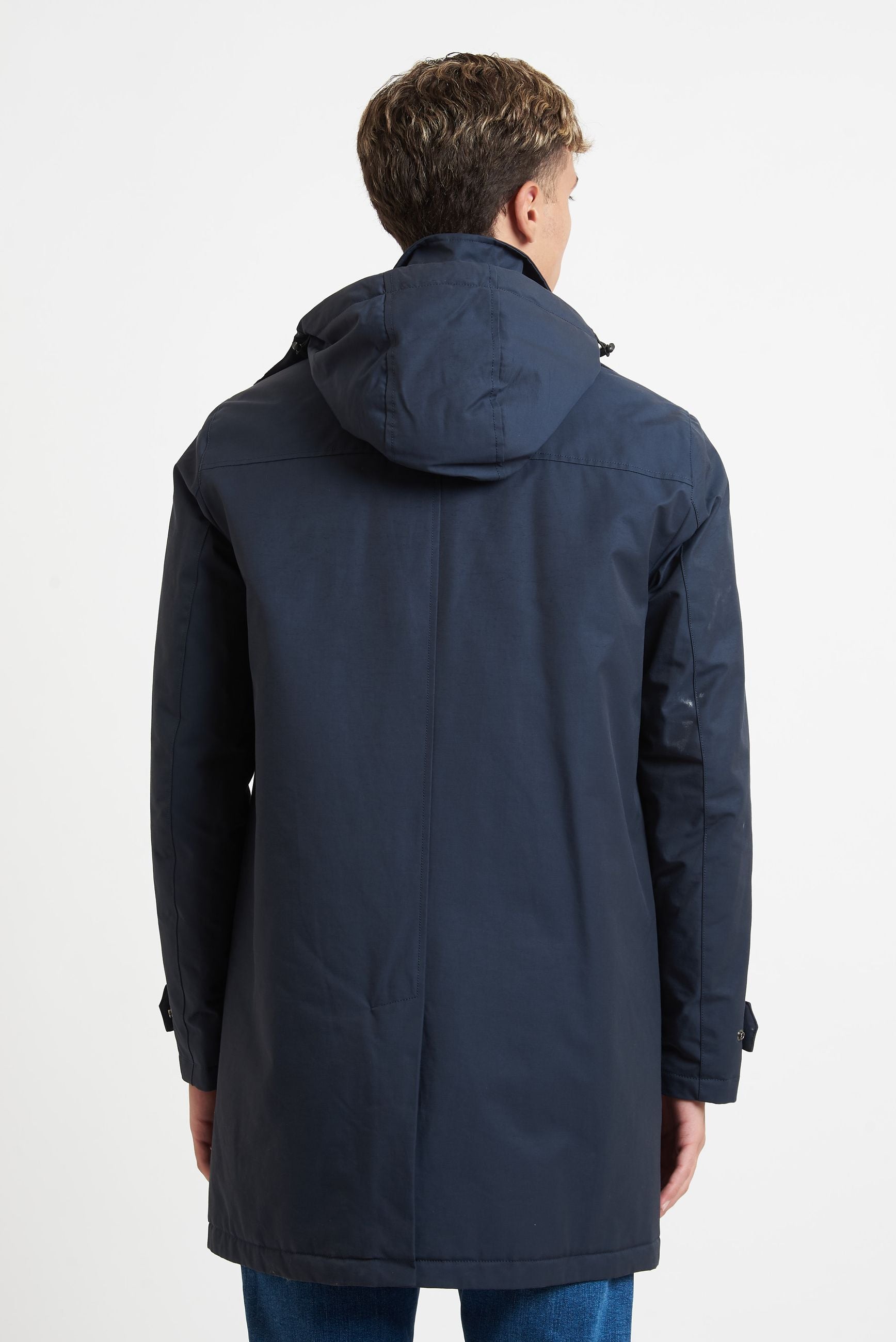 manuel ritz Trench con Cappuccio Imbottito in Microfibra Misto Cotone H8400F