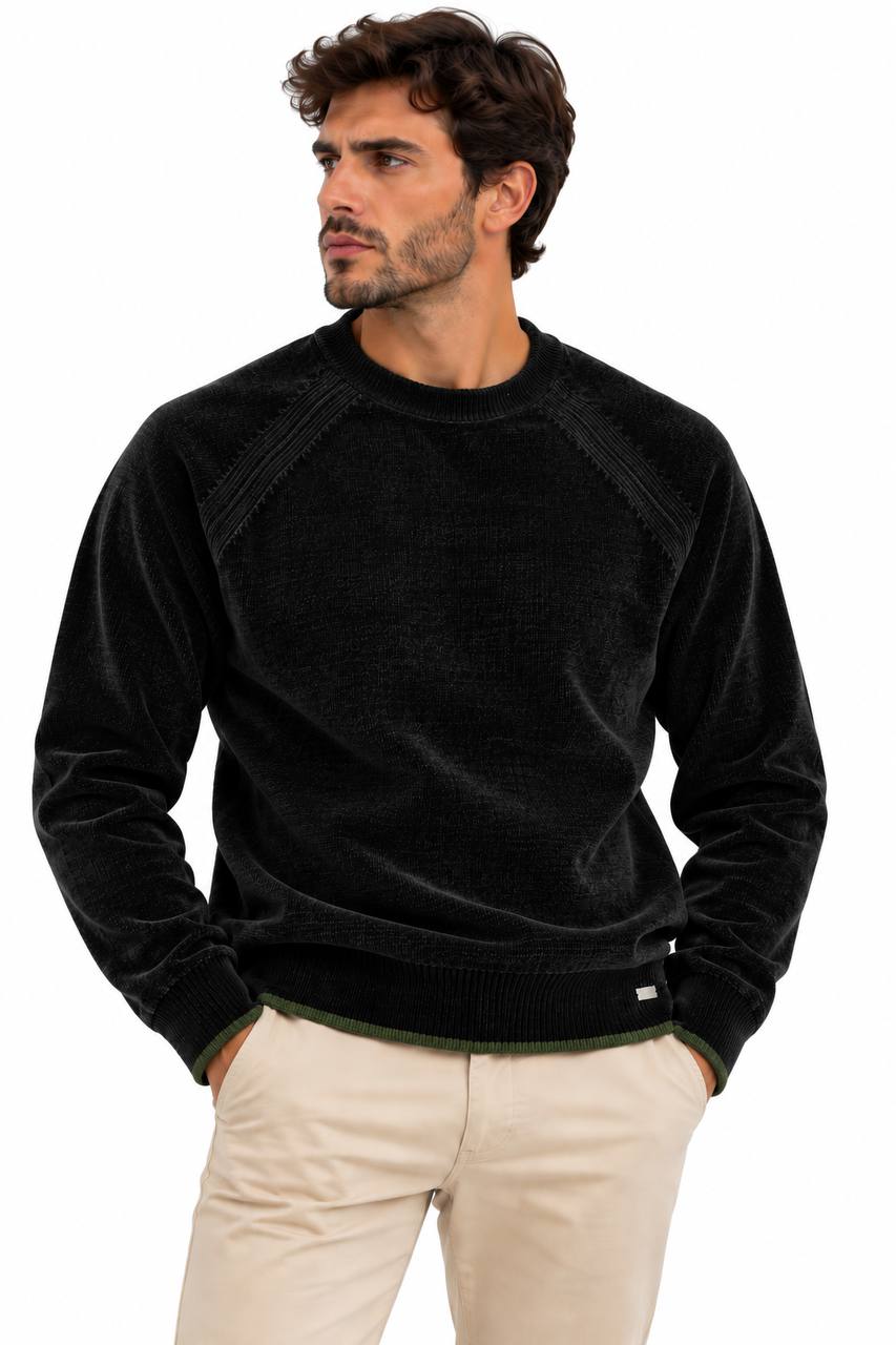 Maglia Basic in Ciniglia con Manica Raglan - De Matteo Uomo