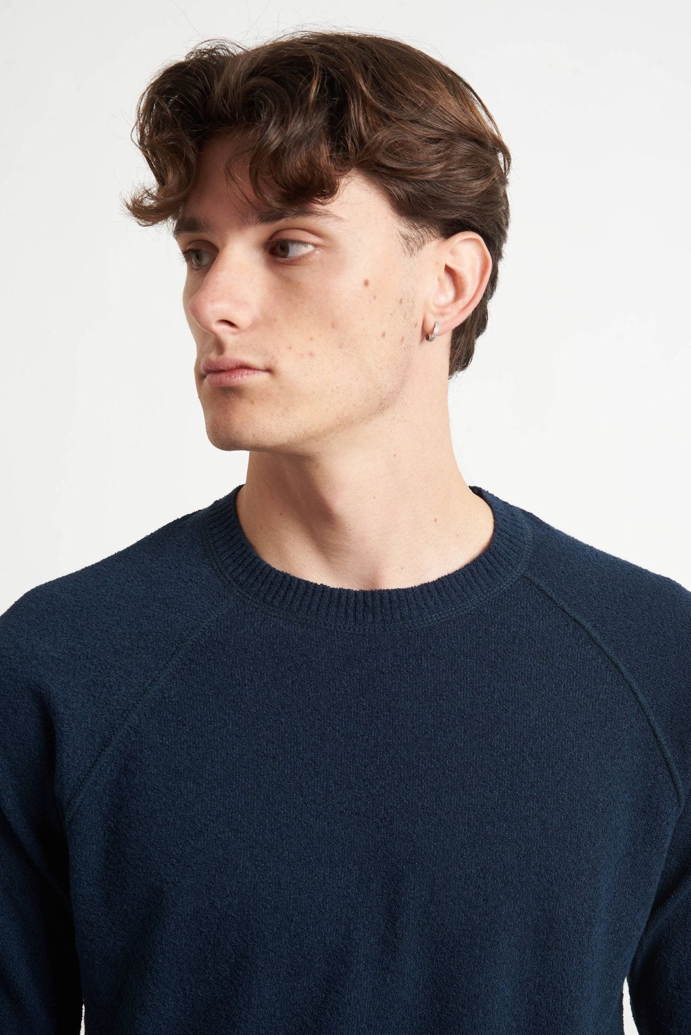 Maglia Basic in Cotone Effetto Spugna con Manica Raglan - De Matteo Uomo