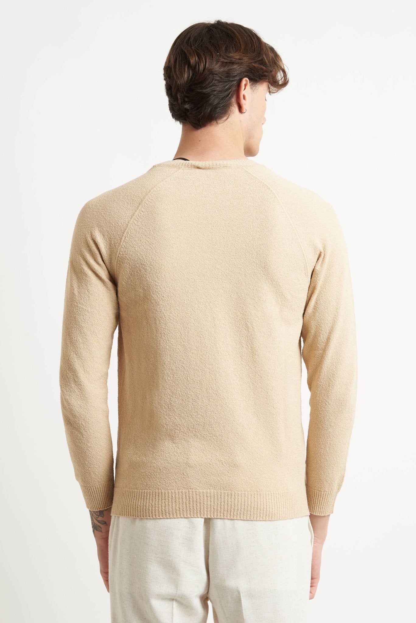 Maglia Basic in Cotone Effetto Spugna con Manica Raglan - De Matteo Uomo