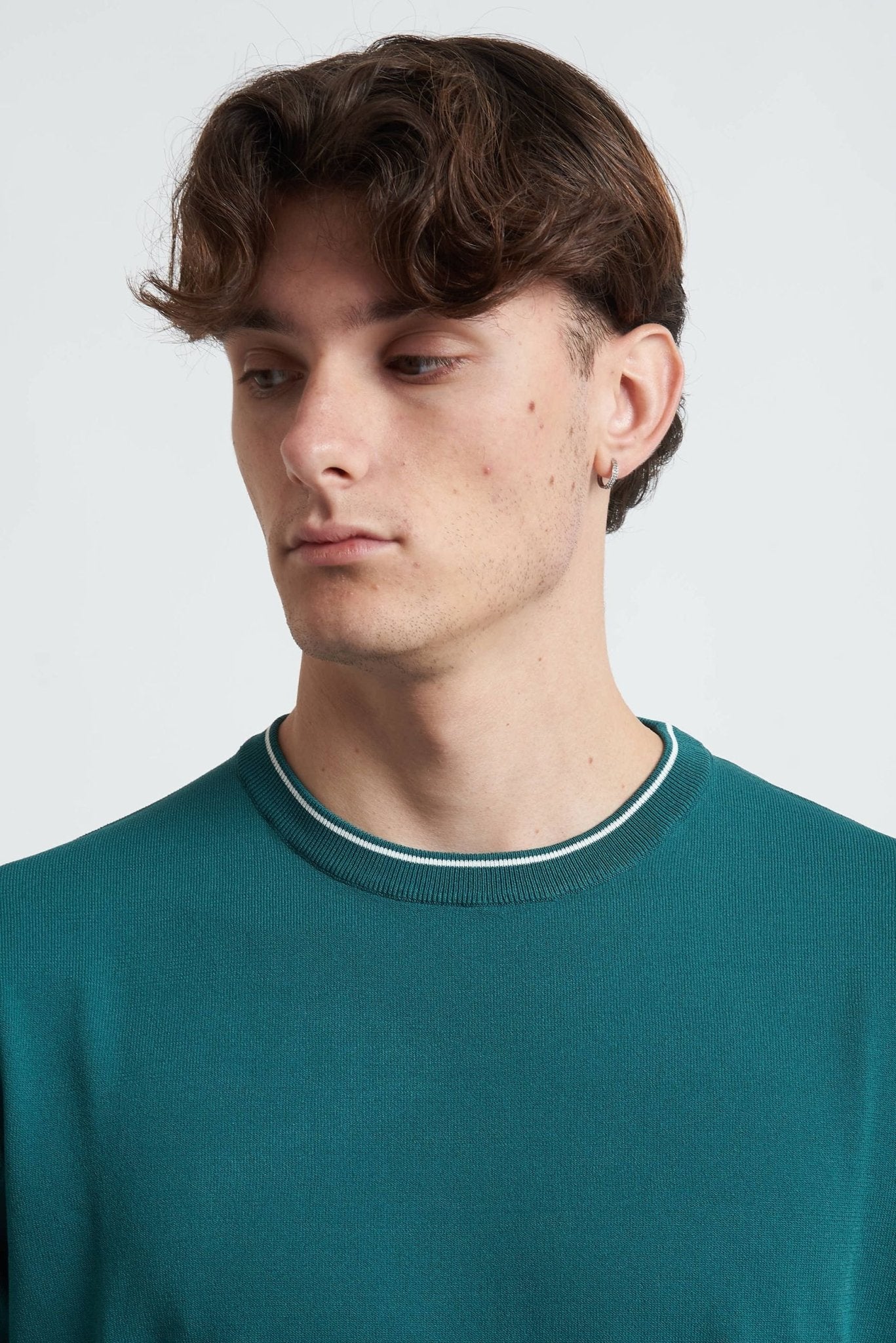 Maglia Girocollo Manica Lunga Basic con Collo e Polsi Elasticizzati - De Matteo Uomo