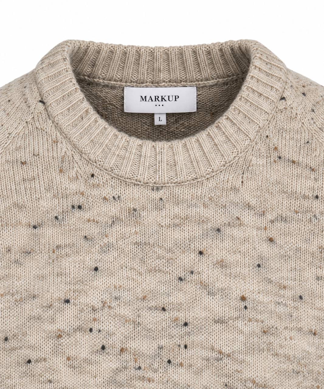 Maglia girocollo sale e pepe beige - De Matteo Uomo