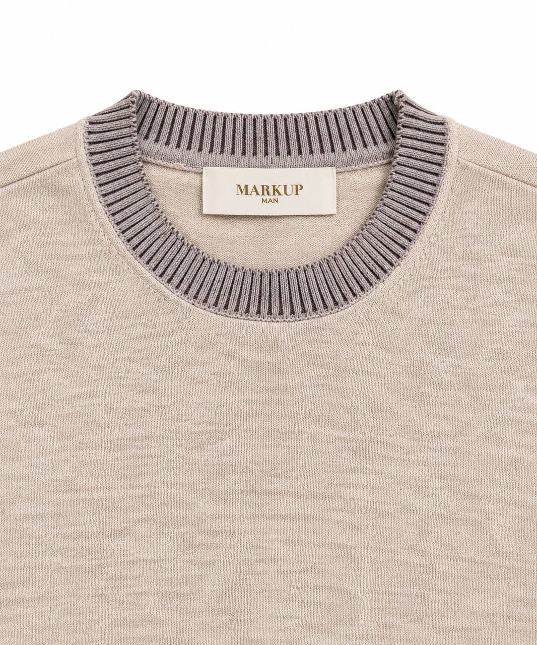 Maglia Girocollo Uomo con Collo e Polsi a Contrasto - De Matteo Uomo