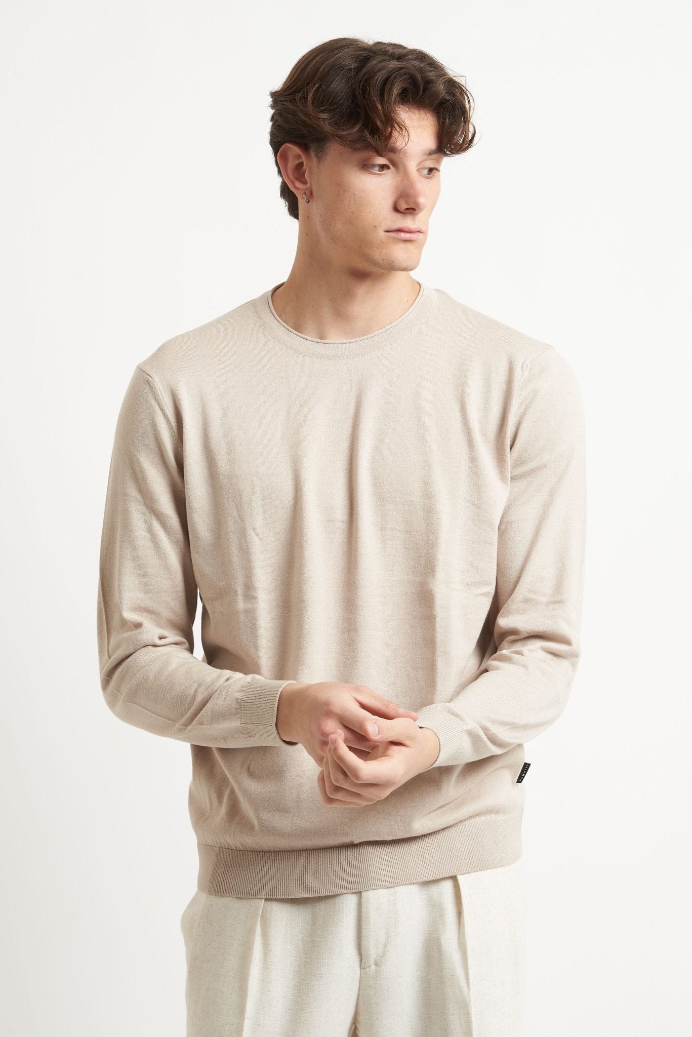 Maglia in Filo con Polsi e Fondo Elasticizzati 75522C - De Matteo Uomo