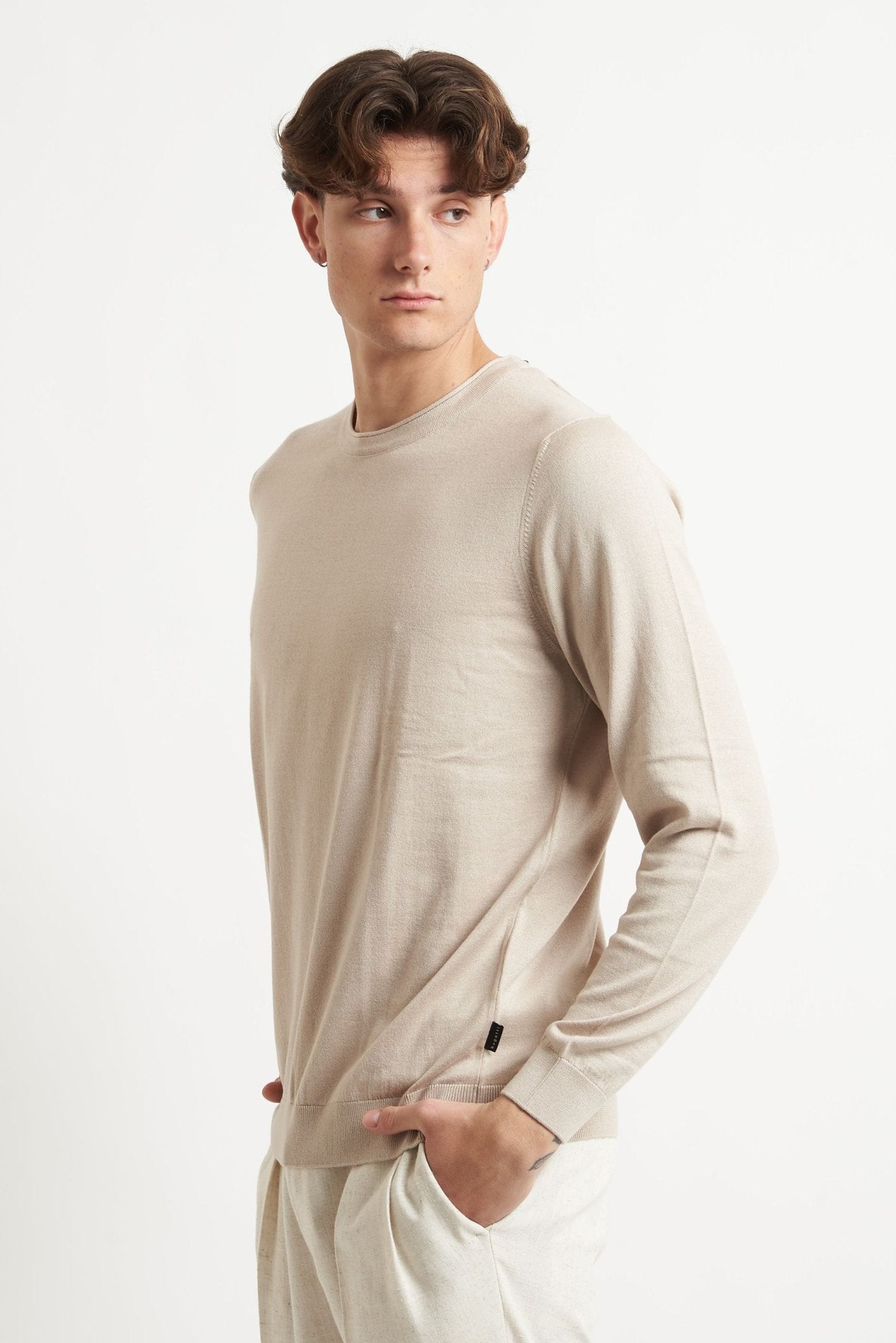 Maglia in Filo con Polsi e Fondo Elasticizzati 75522C - De Matteo Uomo