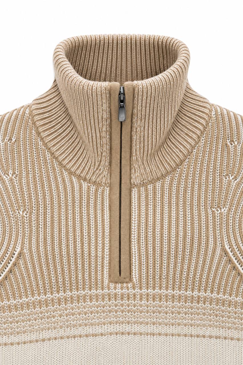 Maglia Uomo Collo Alto con Zip e Sfumatura - De Matteo Uomo
