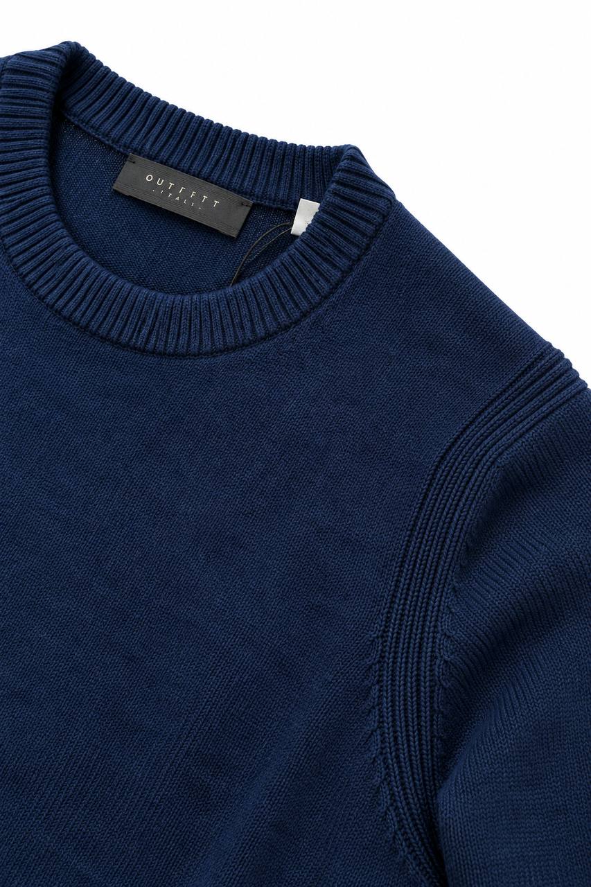 Maglia Uomo Girocollo Basic Blu in Lana - De Matteo Uomo