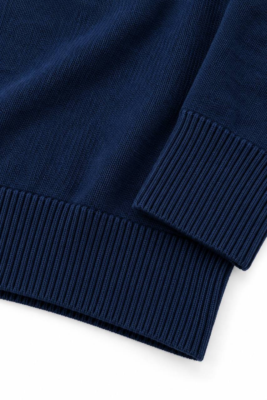 Maglia Uomo Girocollo Basic Blu in Lana - De Matteo Uomo