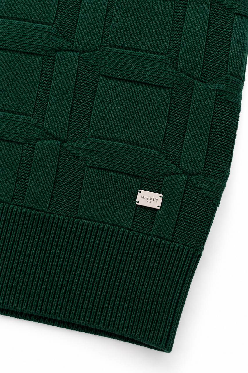 Maglia Uomo Girocollo con Effetto Quadri e Toppe Fantasia - De Matteo Uomo