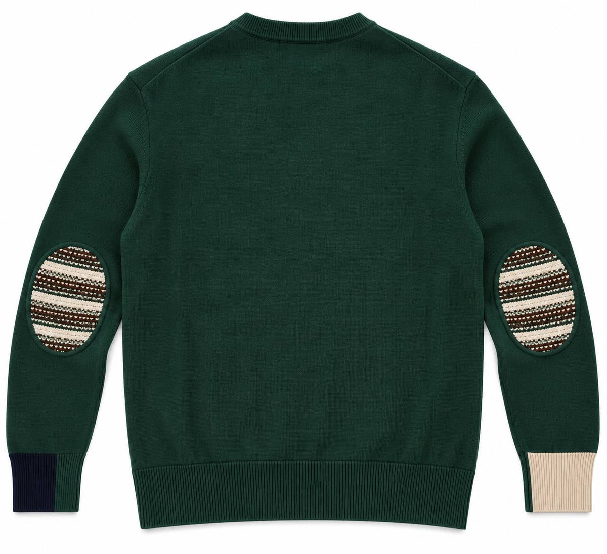 Maglia Uomo Girocollo con Effetto Quadri e Toppe Fantasia - De Matteo Uomo
