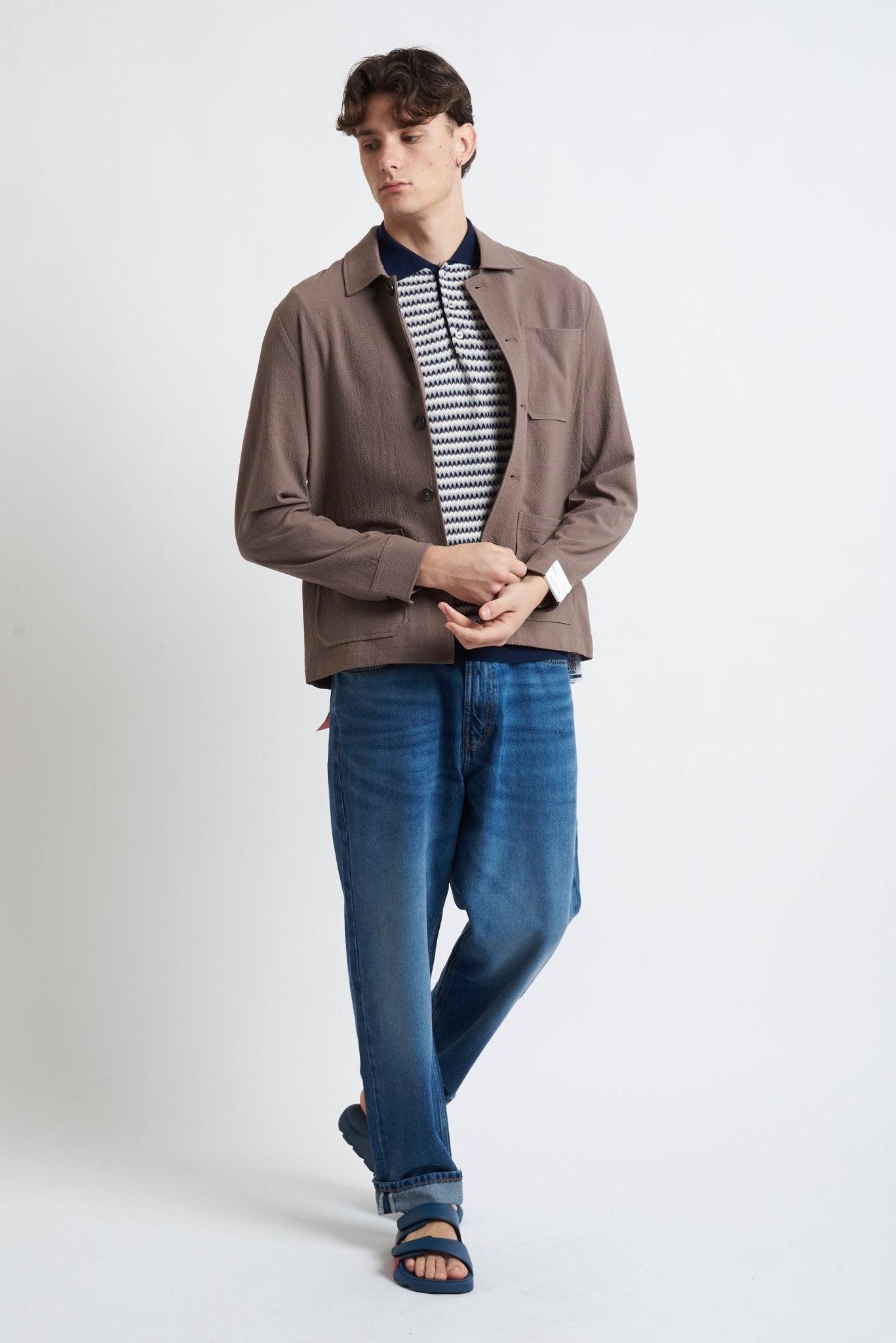 Over Shirt con Tasche a Top e Chiusura a Bottoni - De Matteo Uomo