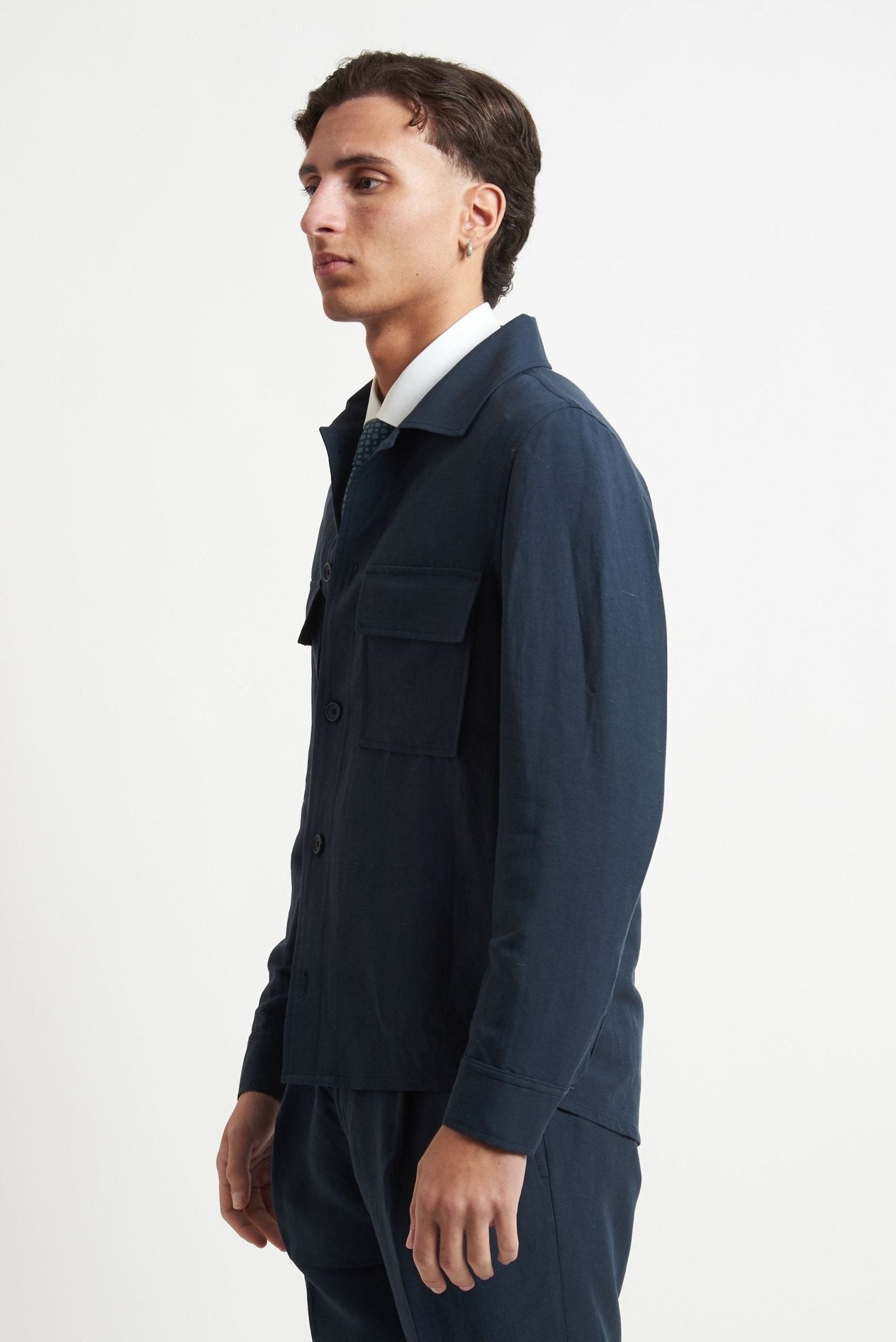 Over Shirt con Tasconi e Chiusura a Bottone - De Matteo Uomo