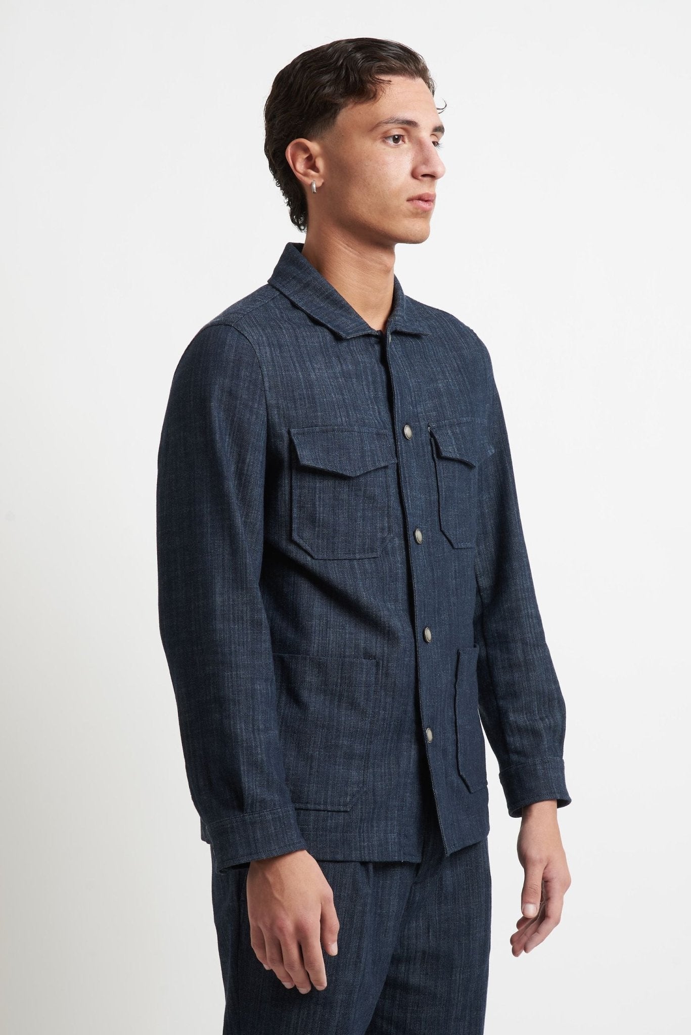 Over Shirt con Tasconi e Chiusura a Bottone - De Matteo Uomo