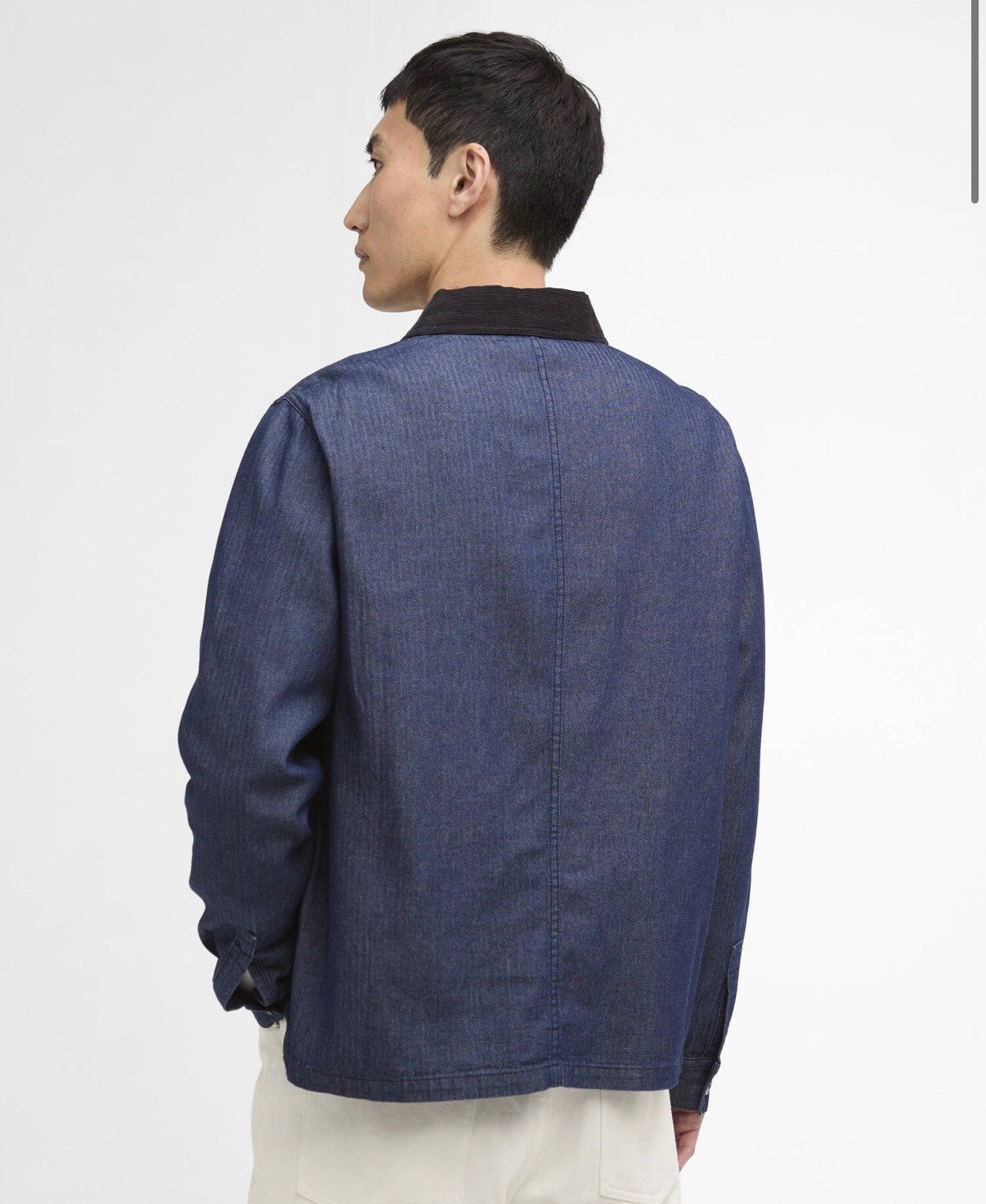 Over Shirt Denim con 4 Tasche e Collo in Velluto Blu Notte bl91 - De Matteo Uomo