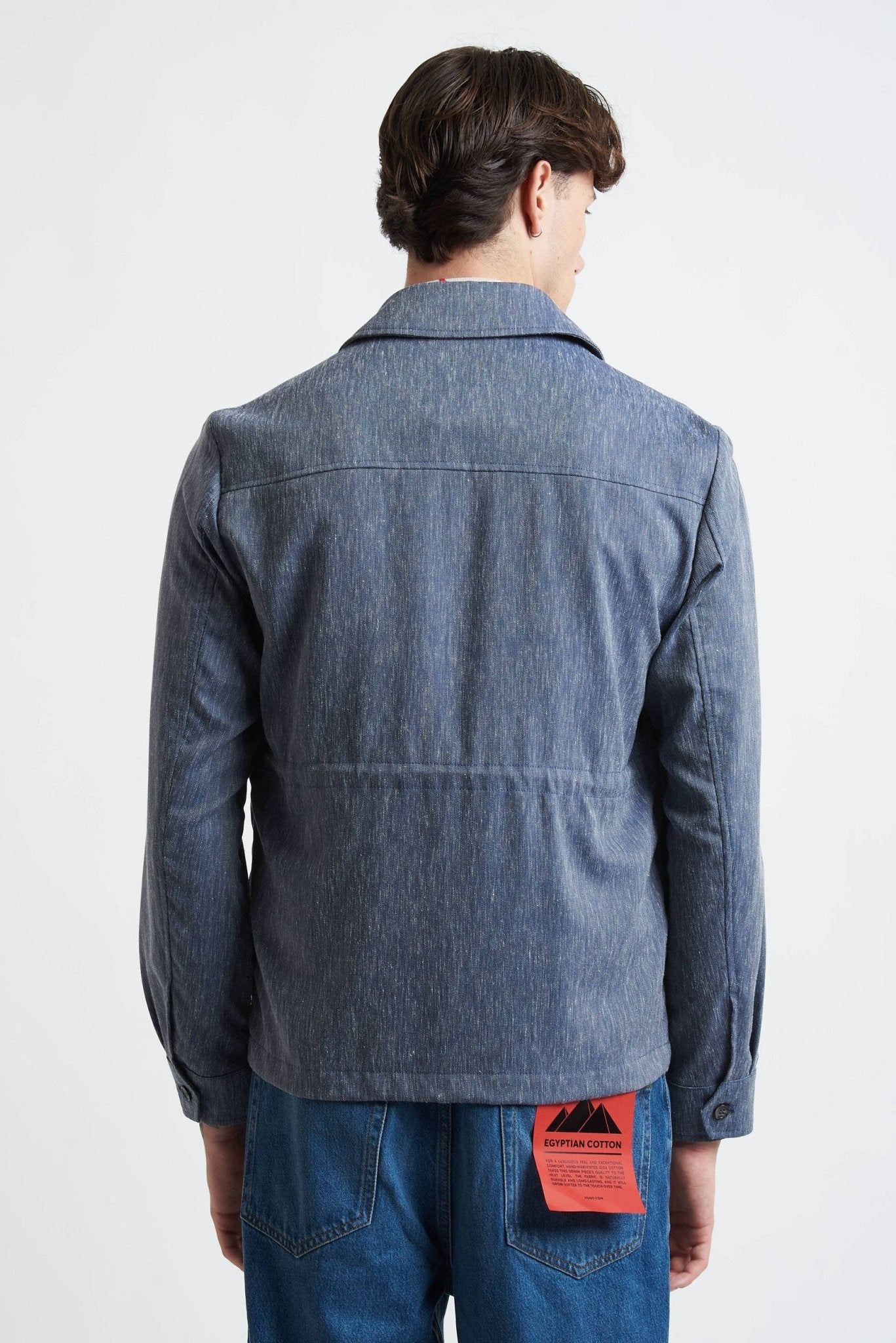 Overshirt con Tasconi e Chiusura a Bottoni in Tessuto Grisaglia - De Matteo Uomo