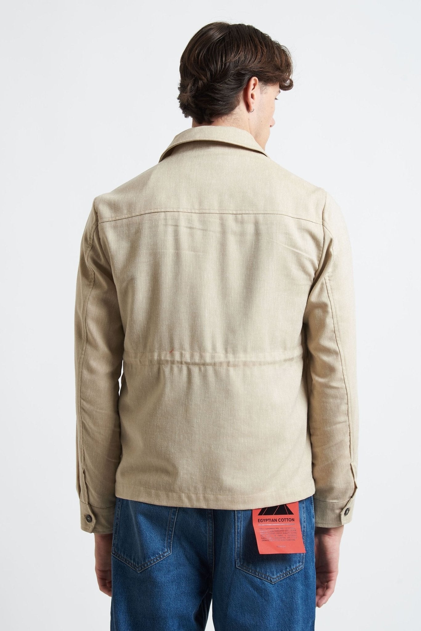 Overshirt con Tasconi e Chiusura a Bottoni in Tessuto Grisaglia - De Matteo Uomo