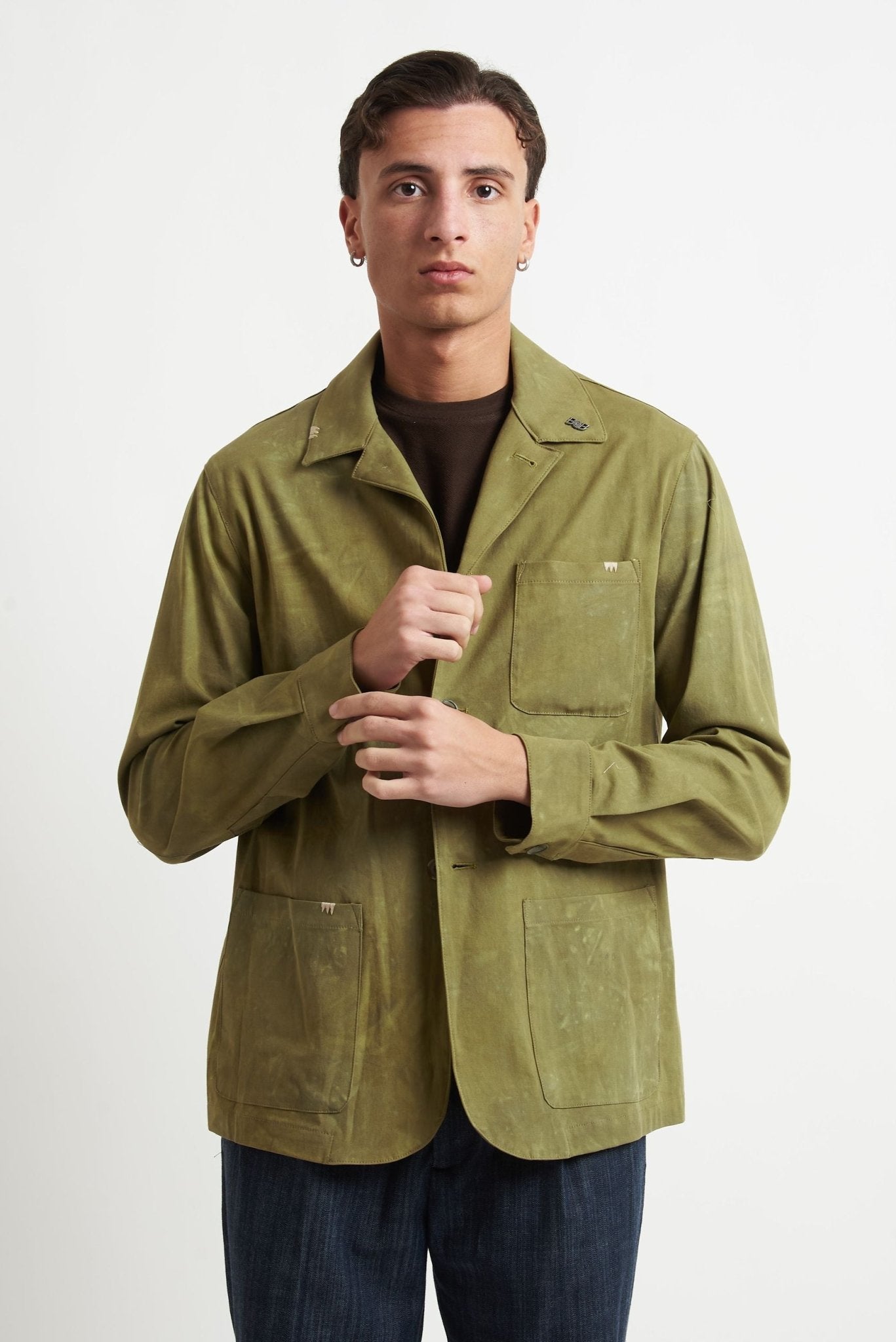 Overshirt Tinto Pezza in Cotone Stretch - De Matteo Uomo