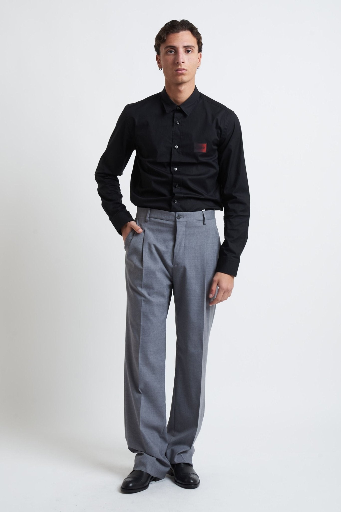 Pantalone Baggy Fit a 2 Pence in Lana con Tasche America - De Matteo Uomo