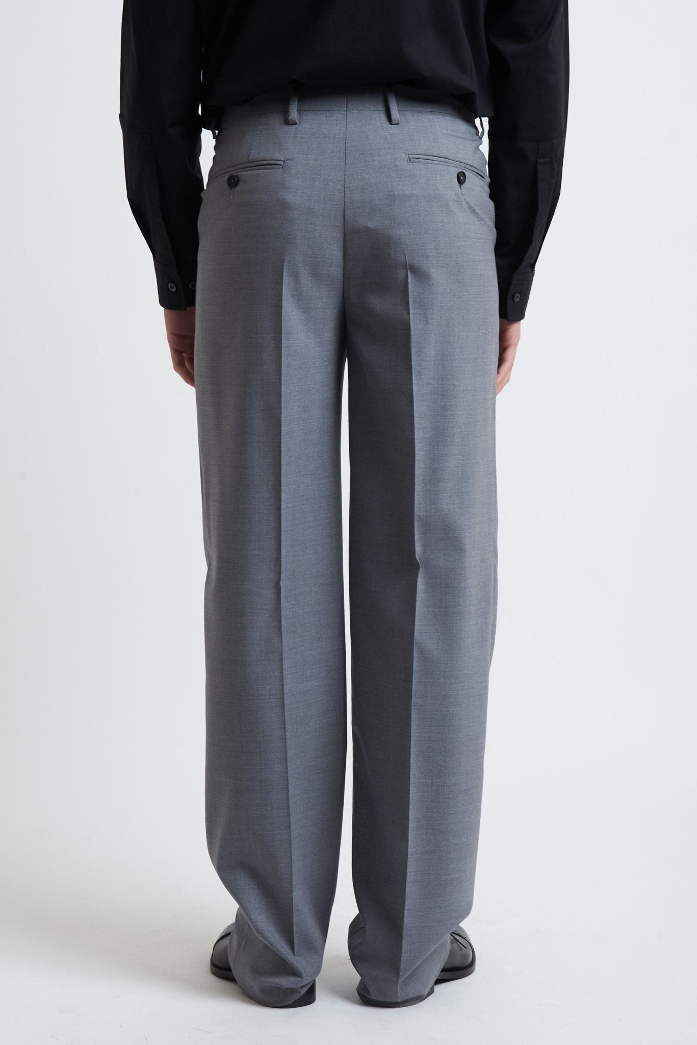 Pantalone Baggy Fit a 2 Pence in Lana con Tasche America - De Matteo Uomo