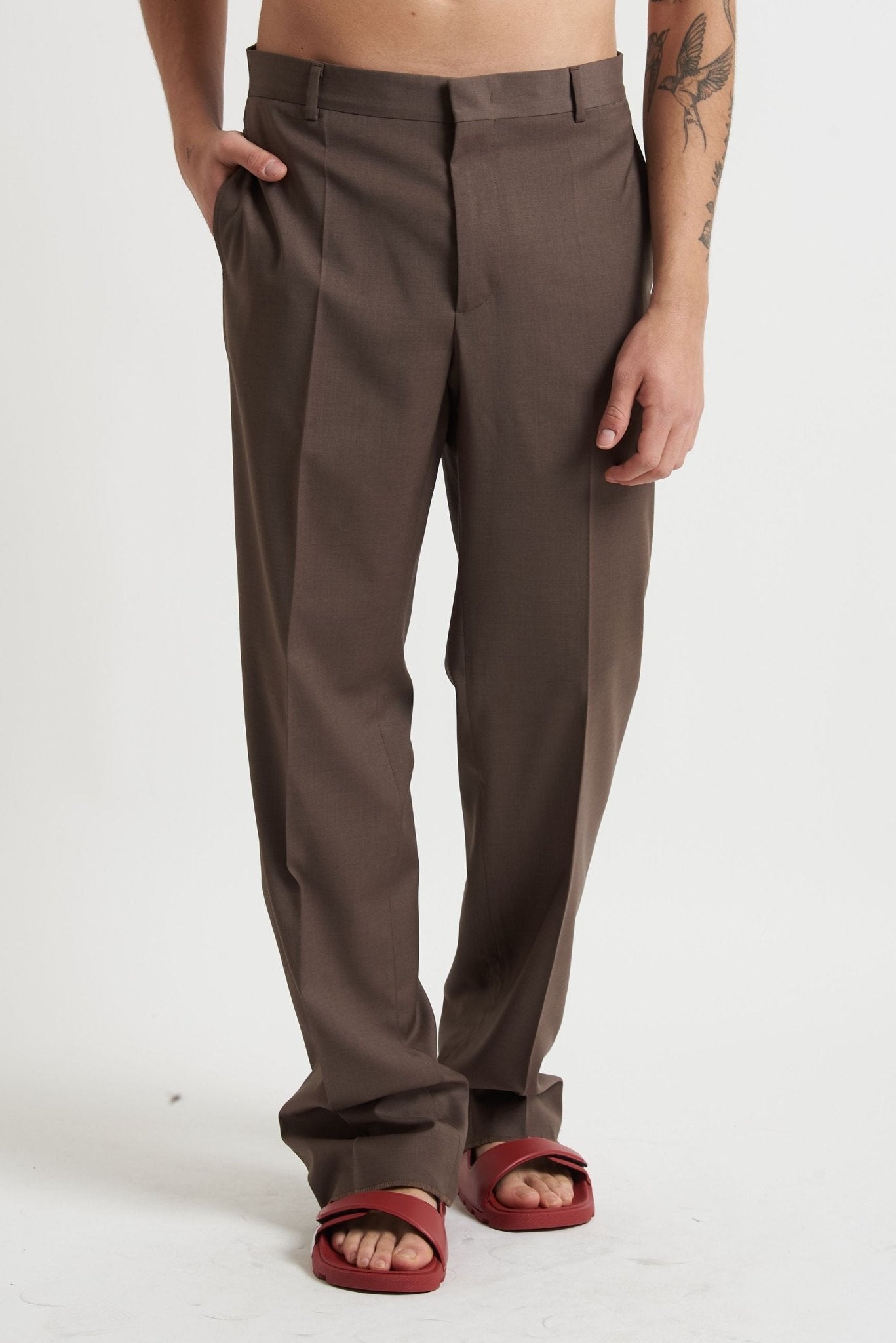 Pantalone Baggy in Fresco Lana con Fondo Largo p1007 - De Matteo Uomo