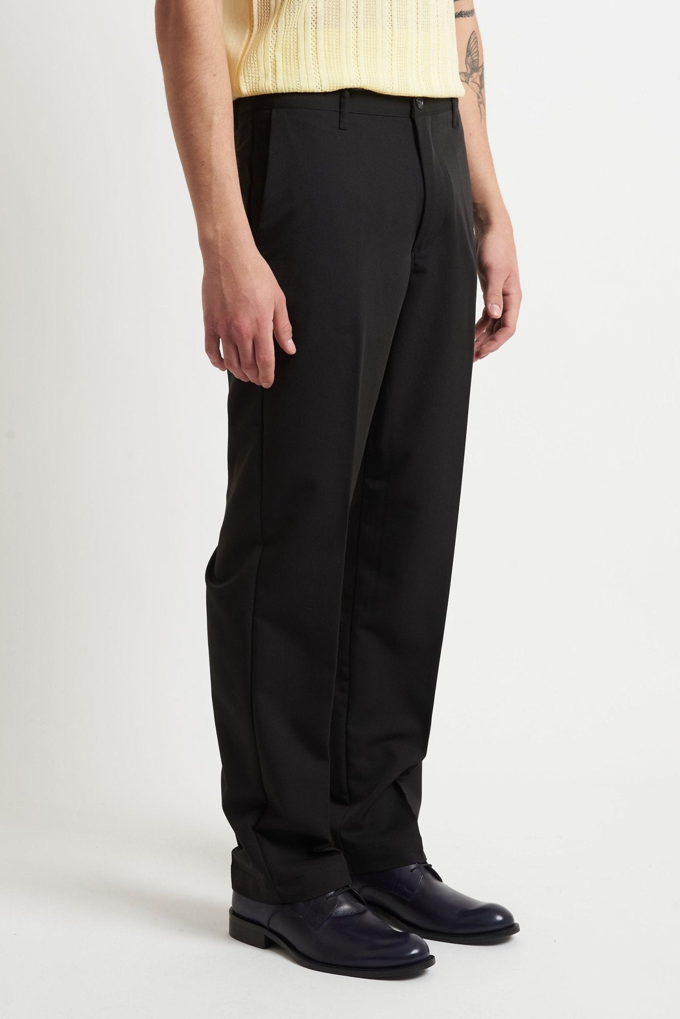 Pantalone Basic a Fondo Largo con Chiusura Zip e Bottone - De Matteo Uomo