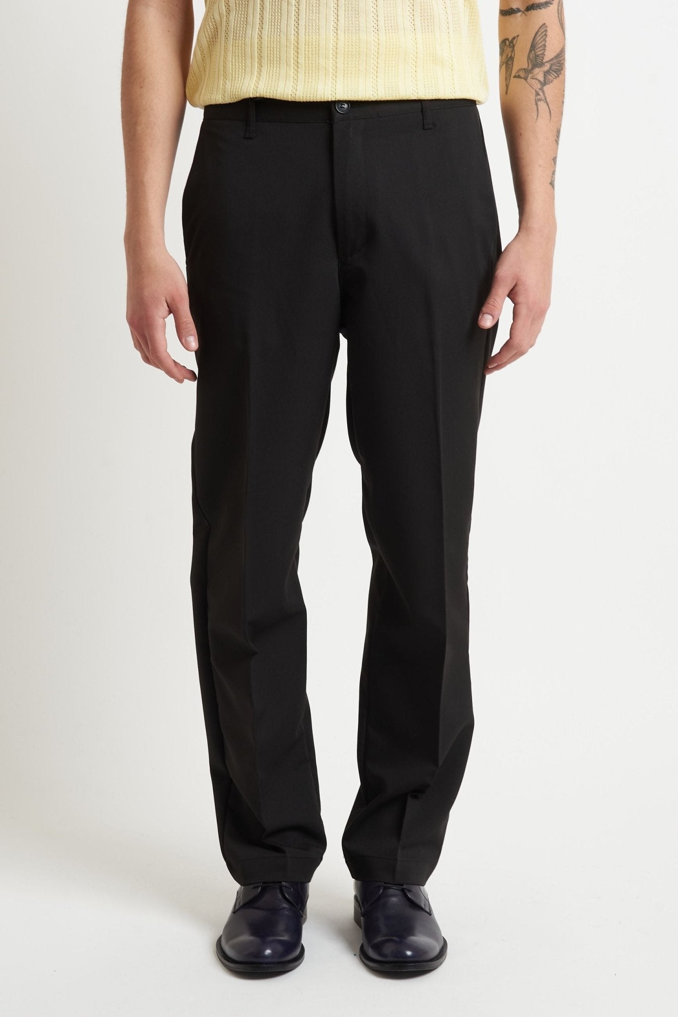 Pantalone Basic a Fondo Largo con Chiusura Zip e Bottone - De Matteo Uomo