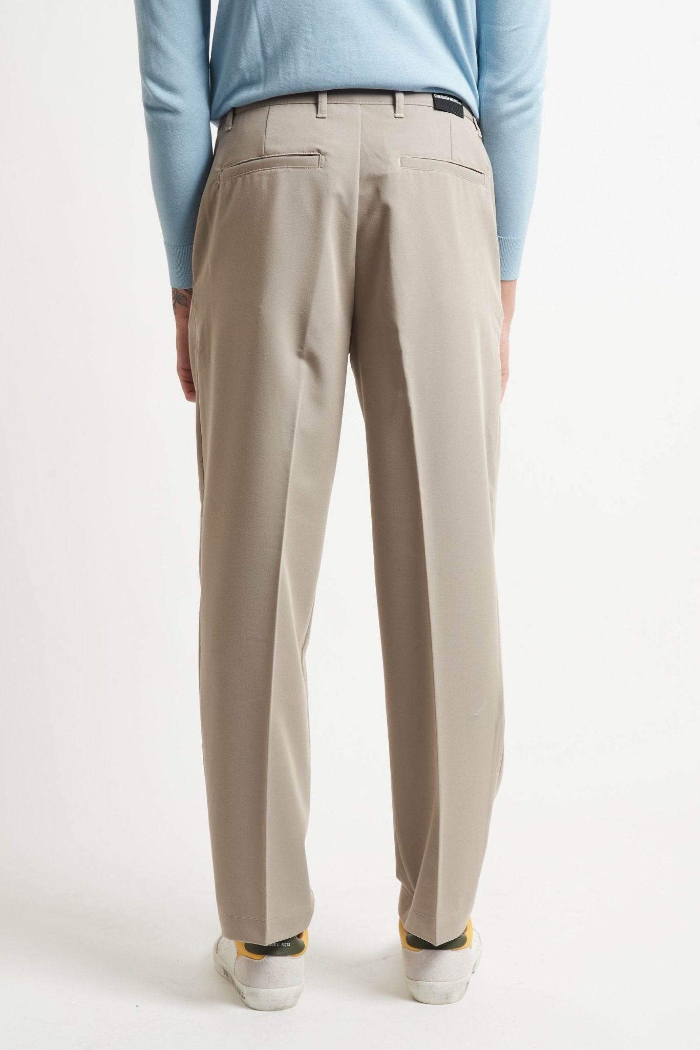 Pantalone Basic a Fondo Largo con Chiusura Zip e Bottone - De Matteo Uomo