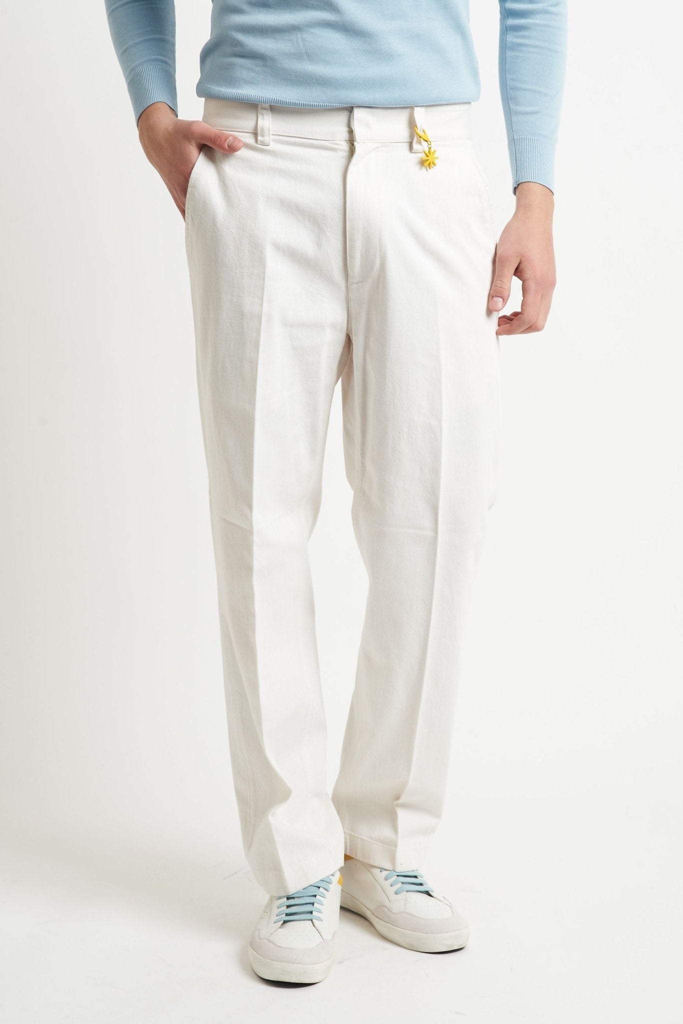 Pantalone Basic in Cotone con Fondo Ampio - De Matteo Uomo