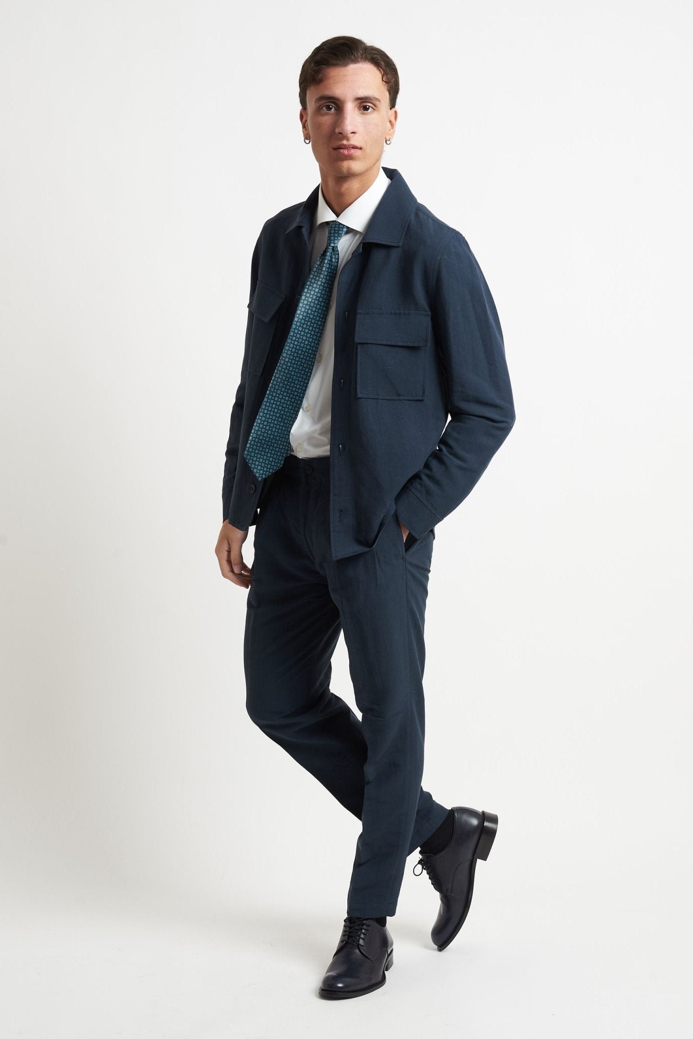 Pantalone Coordinato con Doppia Pence e Bustino Alto - De Matteo Uomo