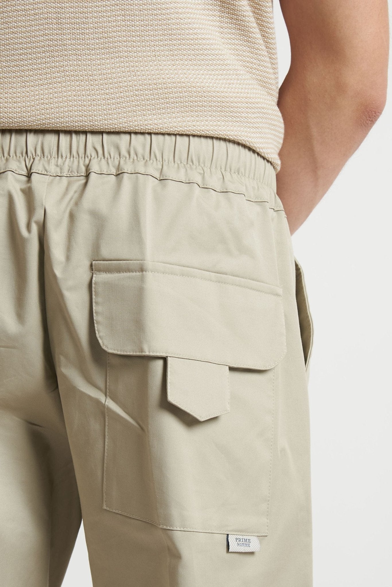 Pantalone in Cotone Stretch con Vita Elasticizzata e Laccio Interno - De Matteo Uomo