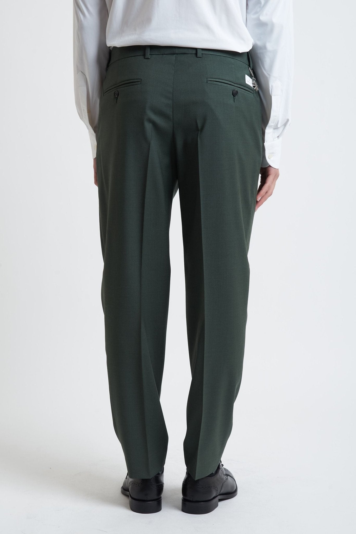 Pantalone Japan con Pince e Elastico Laterale in Fresco Lana - De Matteo Uomo