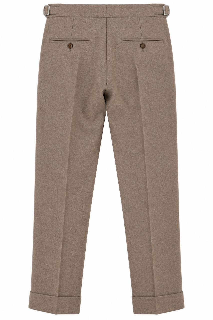 Pantalone Uomo con Pence Fibbie Laterali e Risvoltino - De Matteo Uomo