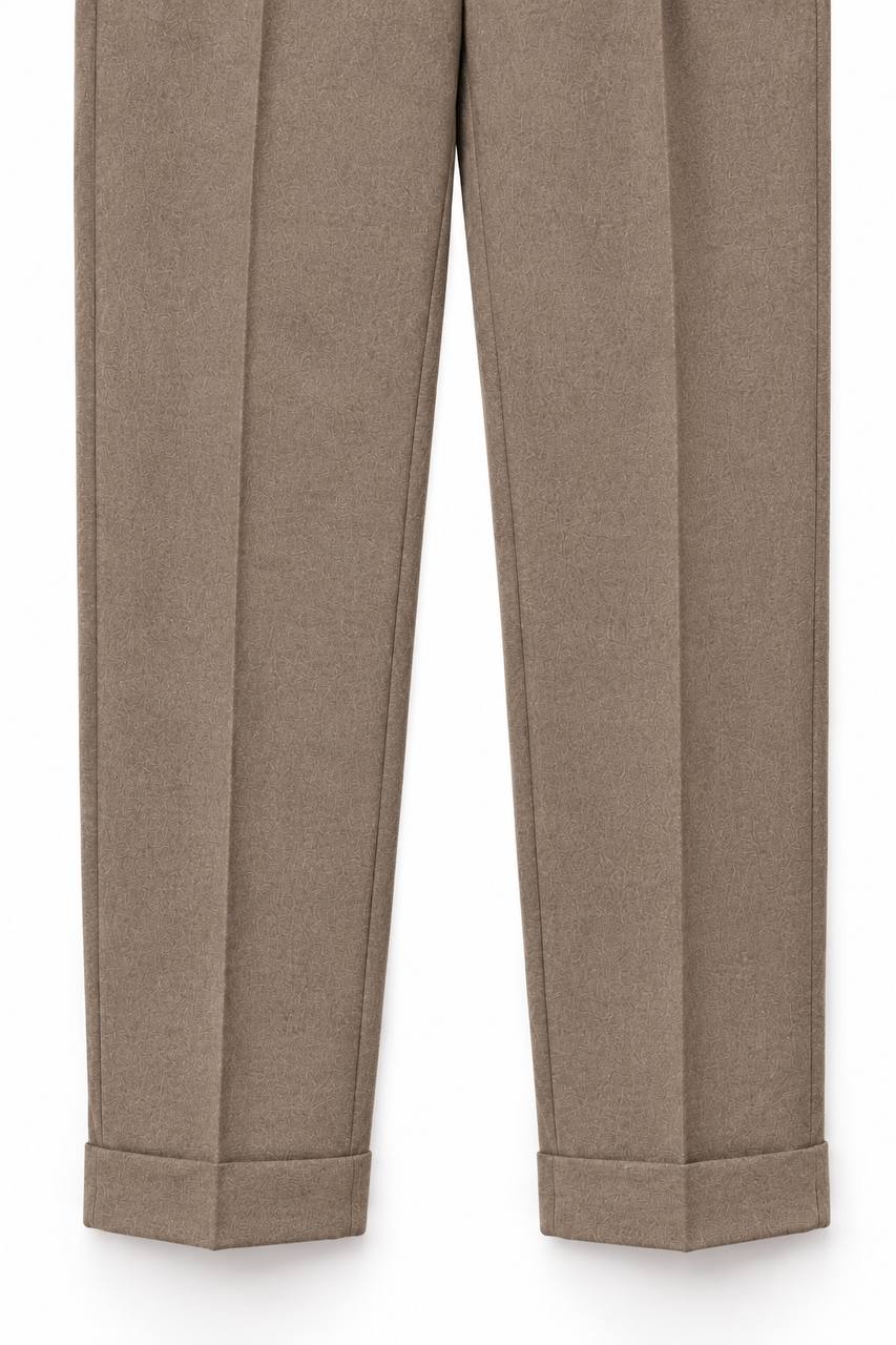 Pantalone Uomo con Pence Fibbie Laterali e Risvoltino - De Matteo Uomo