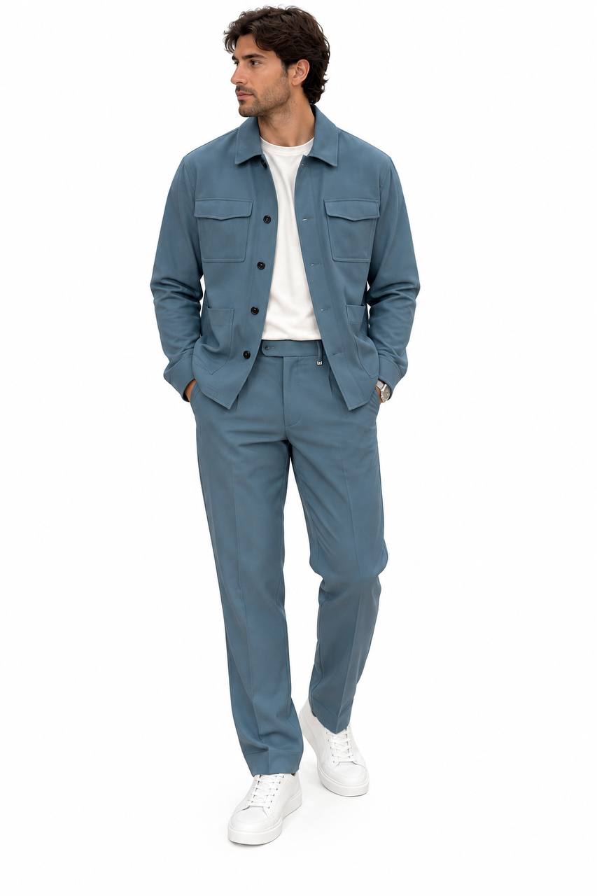 Pantalone Uomo Coordinato Basic in Lana - De Matteo Uomo