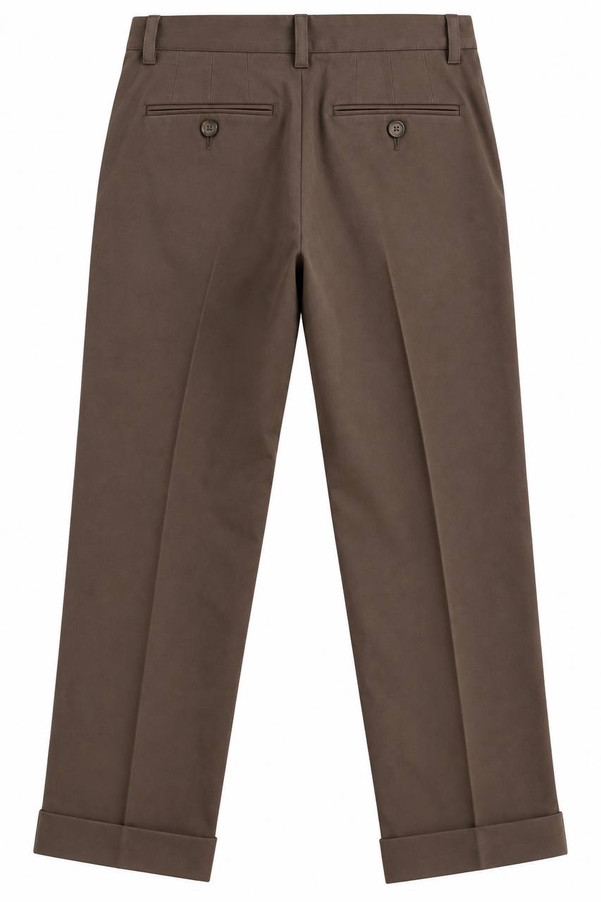 Pantalone Uomo in Cotone con Doppia Pence e Risvoltino - De Matteo Uomo