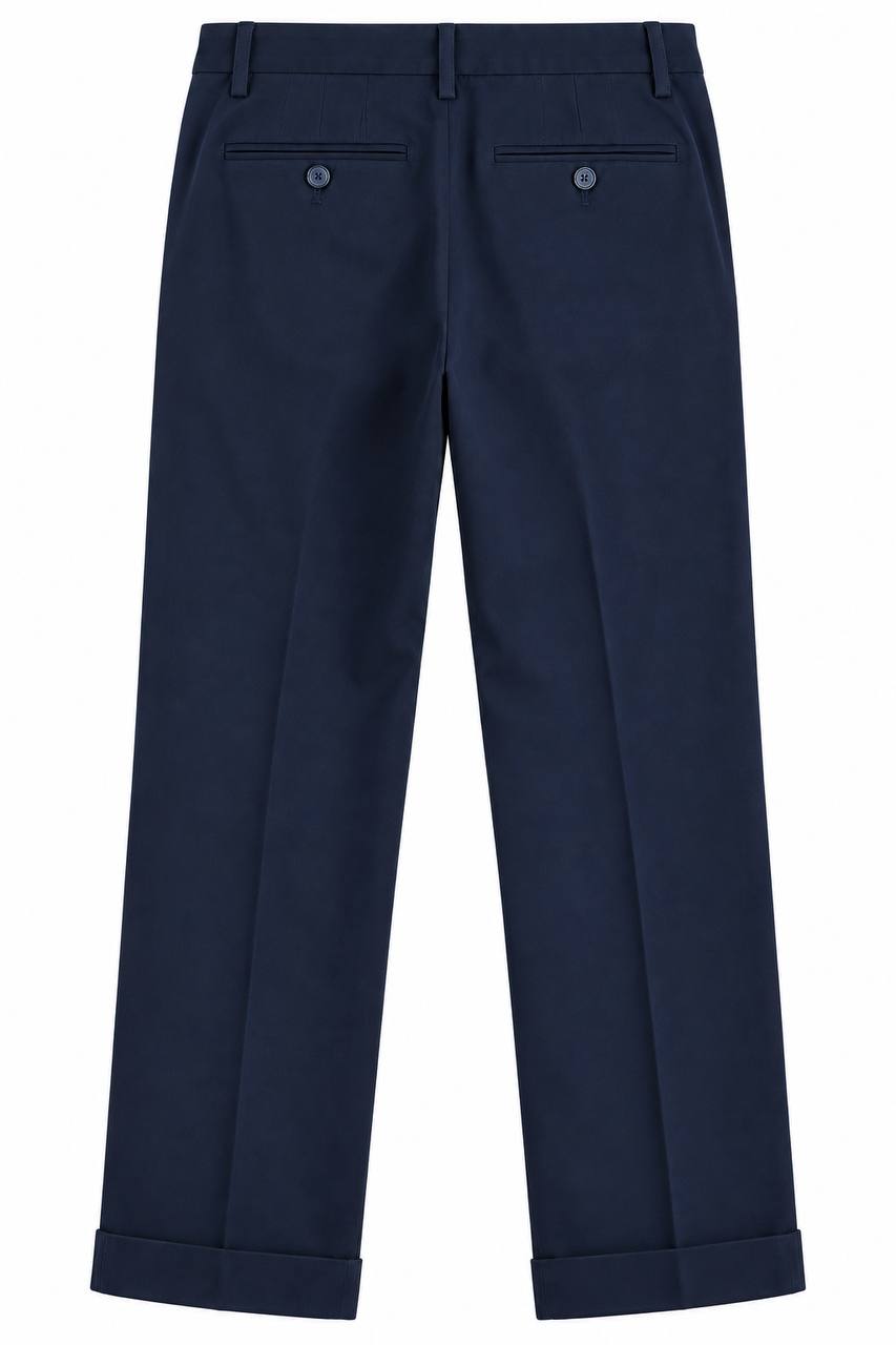 Pantalone Uomo in Cotone con Doppia Pence e Risvoltino - De Matteo Uomo