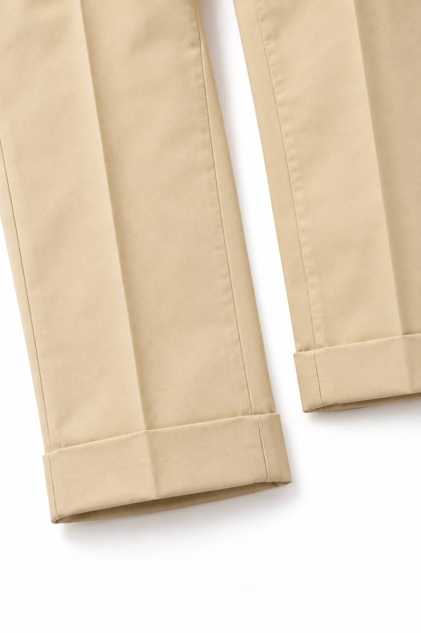 Pantalone Uomo in Cotone con Pinces e Risvoltino - De Matteo Uomo