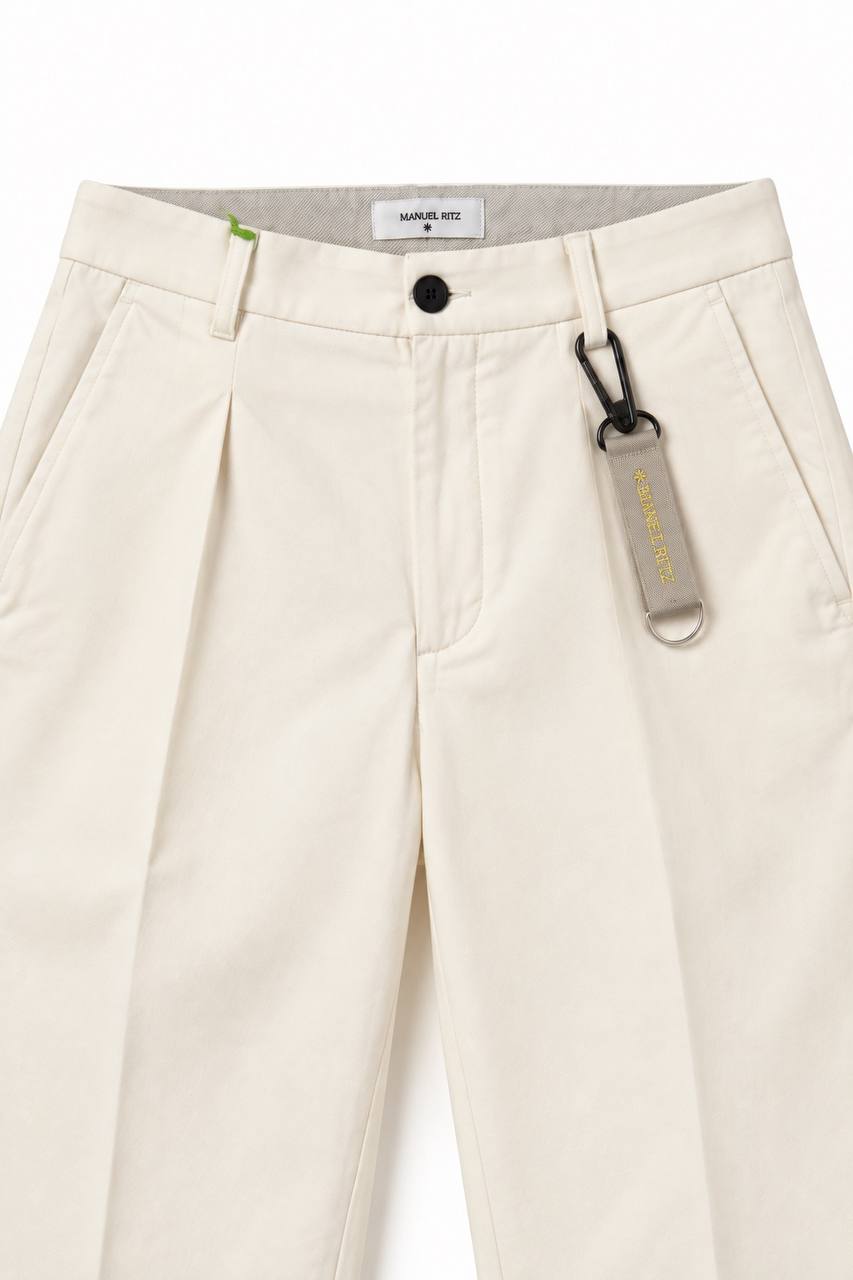 Pantalone Uomo in Cotone con Pinces e Risvoltino - De Matteo Uomo