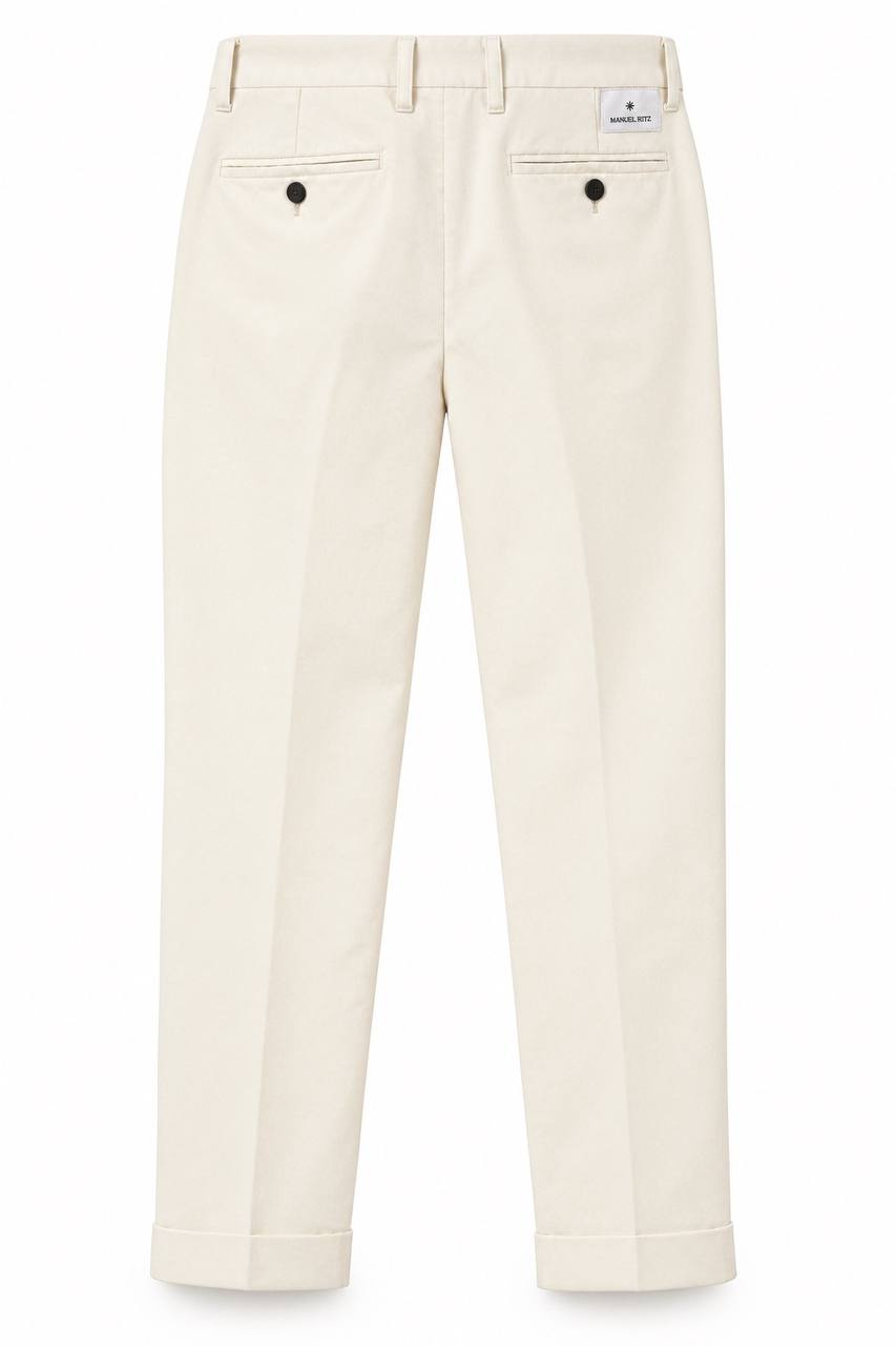 Pantalone Uomo in Cotone con Pinces e Risvoltino - De Matteo Uomo
