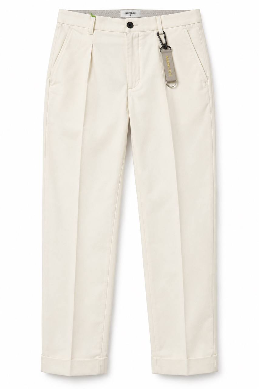 Pantalone Uomo in Cotone con Pinces e Risvoltino - De Matteo Uomo