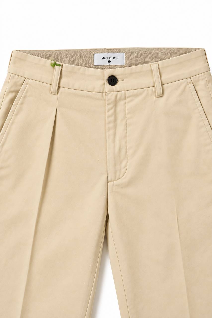 Pantalone Uomo in Cotone con Pinces e Risvoltino - De Matteo Uomo